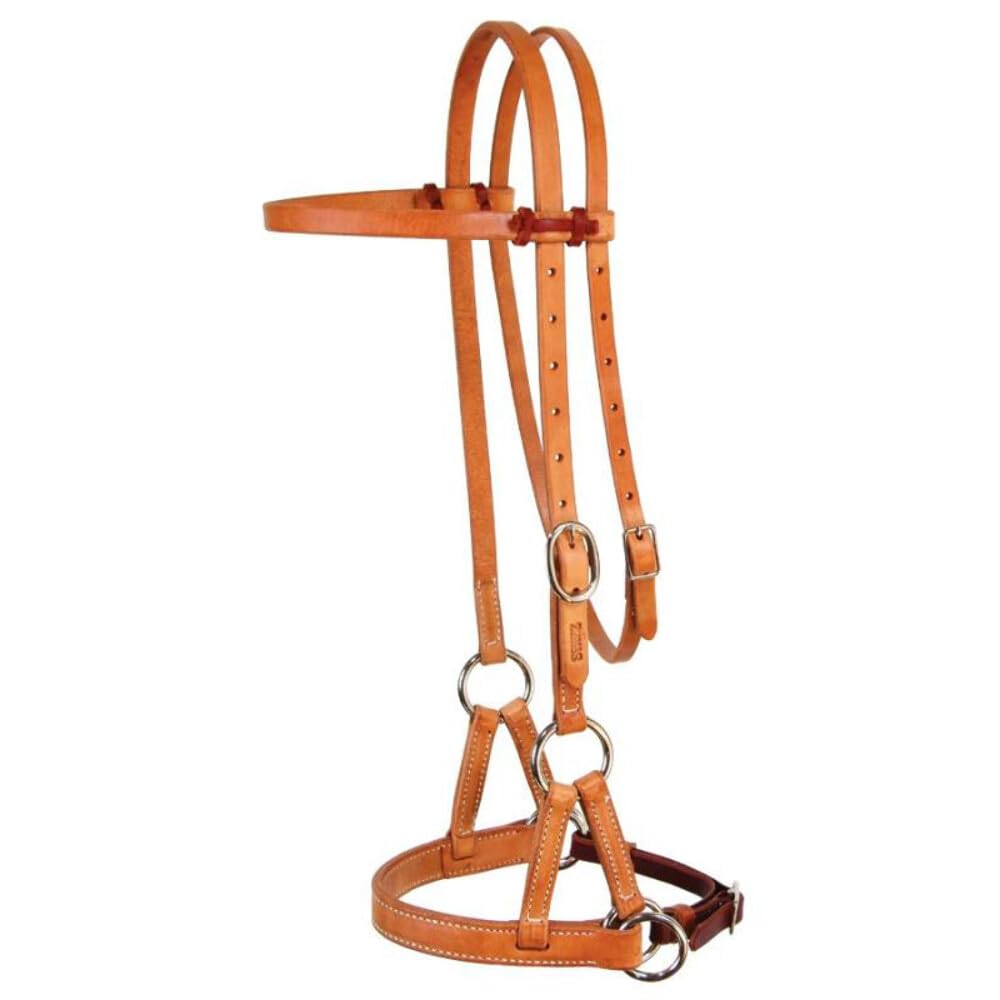 Professional's Choice Leather Nose Side Pull Horse Training Halter - Durable & Comfortable for Dressage, Jumping & Trail Riding