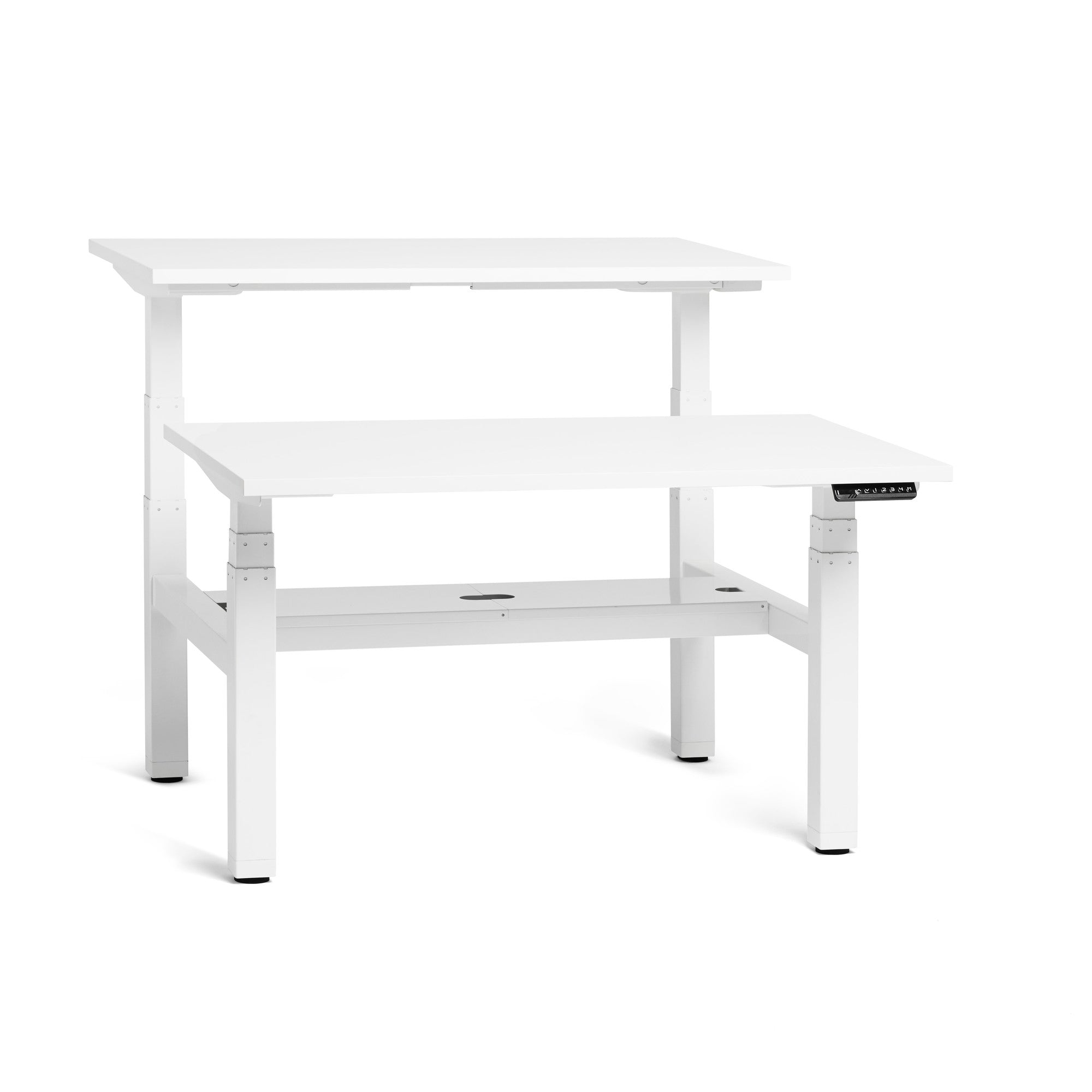 Adjustable Height Double Desk for 2 People - Series L Home Office Desk with Dual Workspace - Perfect for Shared Workspaces, Home Offices & Small Business Setups