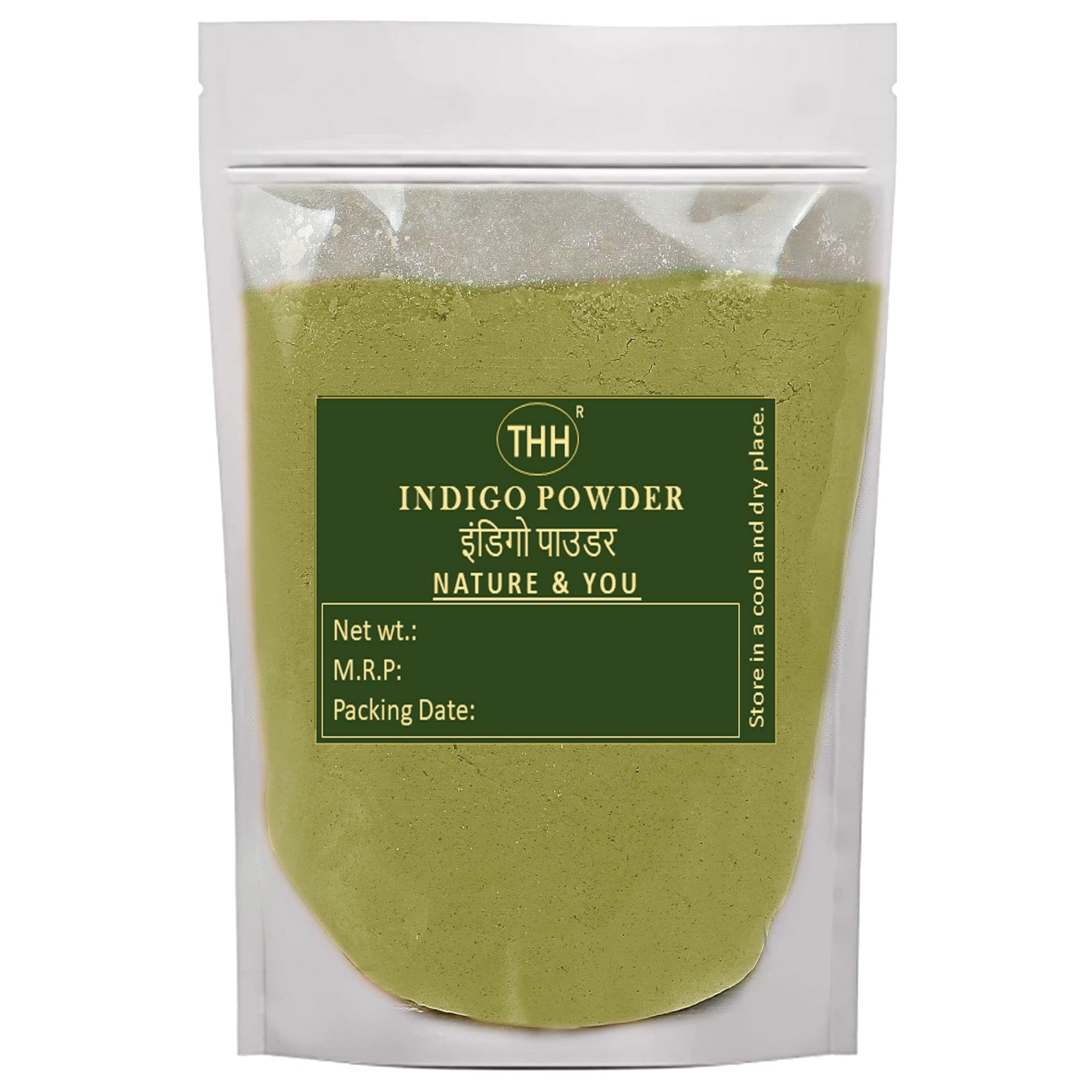 Organic Indigo Leaf Powder for Natural Hair & Beard Dye - 100% Pure Neel Powder for Men & Women | Chemical-Free Hair Coloring Agent | Protects Hair from Damage | Perfect for Gray Coverage & Henna Mixing (100g)