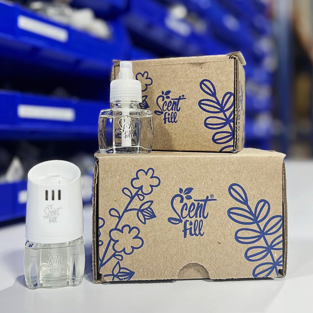 Scent Fill Refresh Smoke Deodorizer Plug-in Air Freshener with 4 Scented Oil Refills - Eliminate Odors in Home, Office, Car & Bathroom