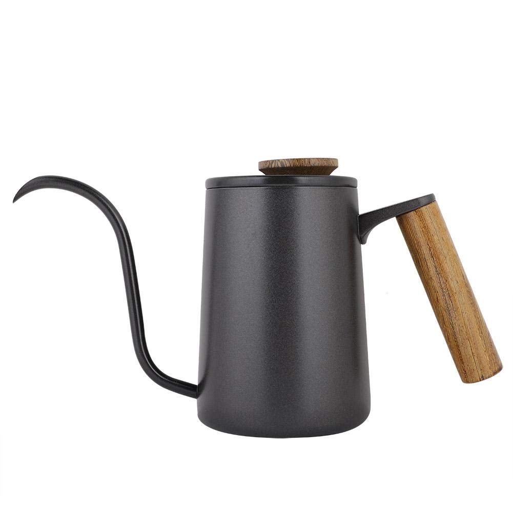Premium 600ML Long Gooseneck Coffee Kettle - Stainless Steel Pour Over Tea Kettle with Ergonomic Handle for Precise Brewing - Ideal for Home, Office & Camping Coffee Making (Black) - Perfect for Pour Over Coffee, Tea & French Press Preparation