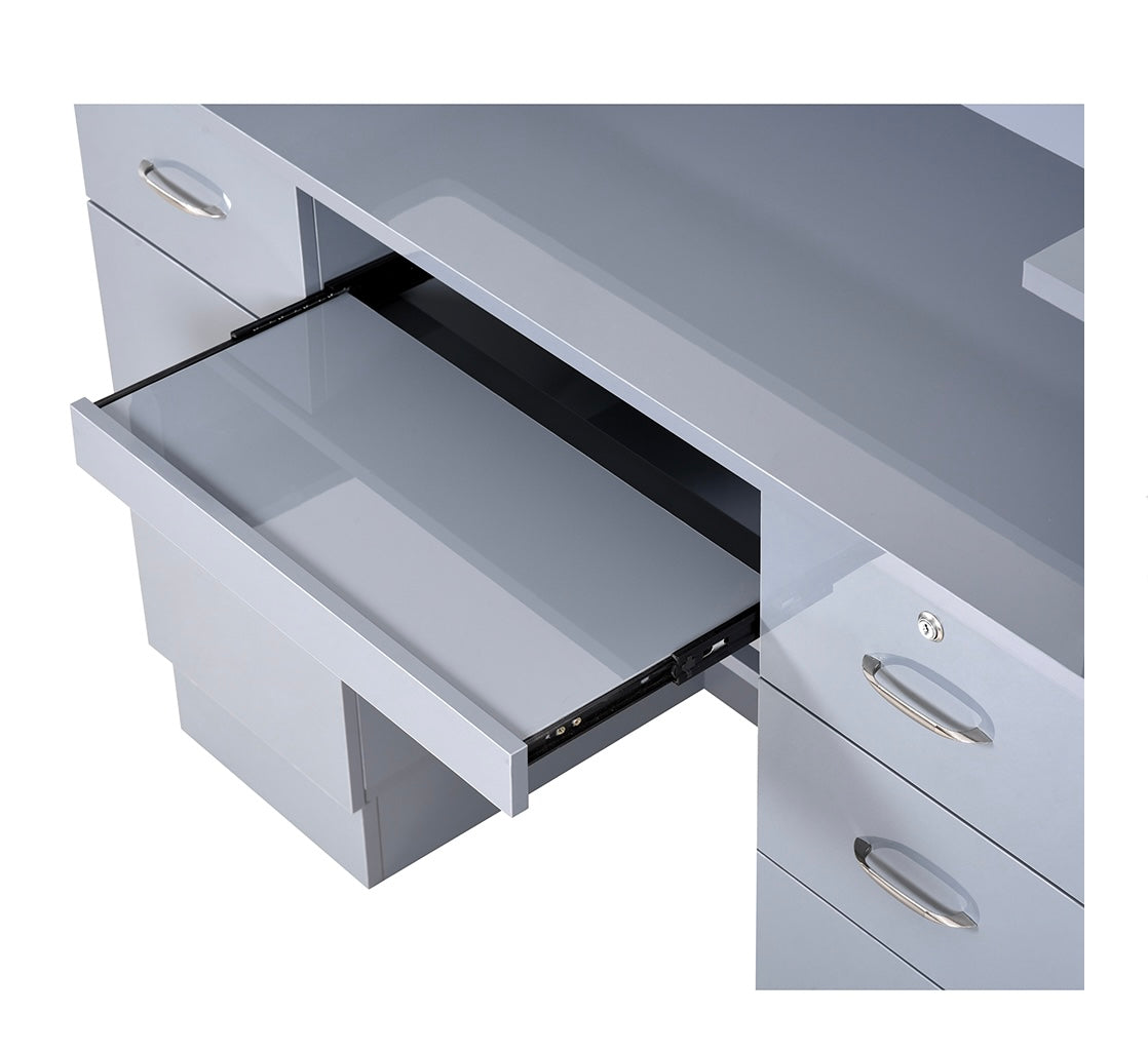 Langara LED Modern Salon Reception Desk - Contemporary Front Desk for Beauty & Hair Salons - Perfect for Spa, Barber Shop & Nail Salon Reception Areas