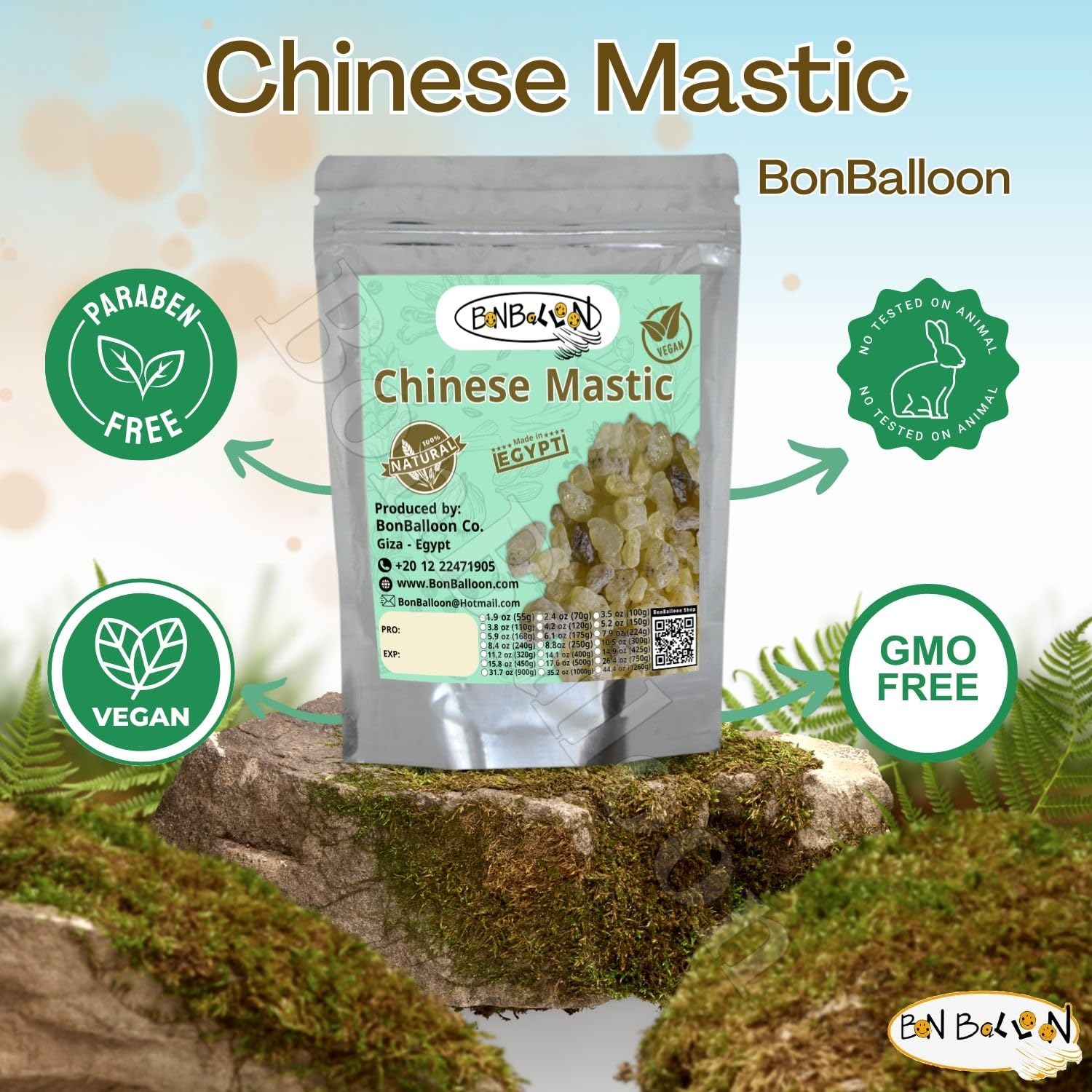 Pure Natural Dried Gum Mastic (Mastixa, Mestika) - 17.64 oz (500g) Kosher & Halal Certified for Baking, Cooking, Beverages & Herbal Remedies | Perfect for Middle Eastern Desserts, Chewing Gum & Digestive Health