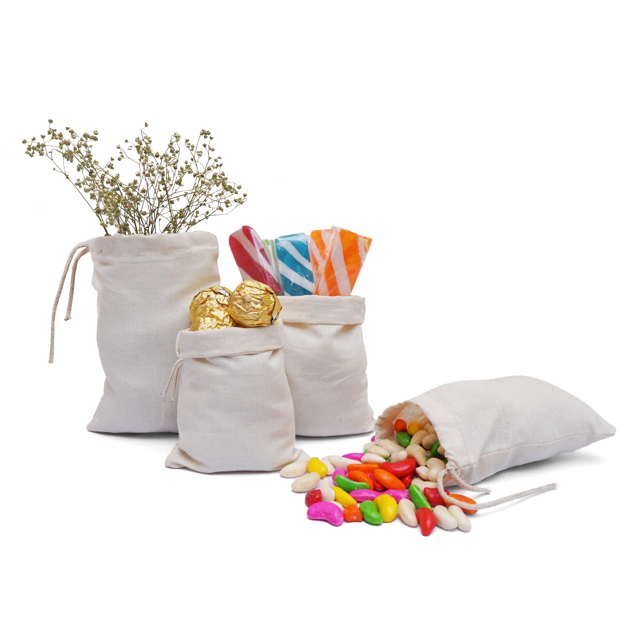 Premium Quality 100% Cotton Reusable Eco-Friendly Muslin Bags - 10x12 Inches, Thick Single Drawstring, Natural Color (500 Count Pack) - Perfect for Bulk Storage, Gift Wrapping, Wedding Favors & Craft Supplies