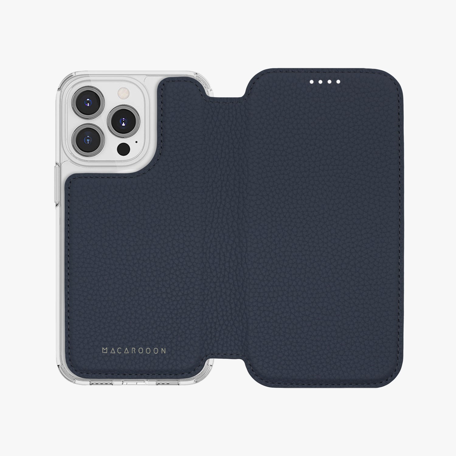 Premium iPhone 15 Pro Leather Flip Case with MagSafe - Slim Protective Cover with Clear Back for Wireless Charging | Perfect for Work, Travel & Everyday Use