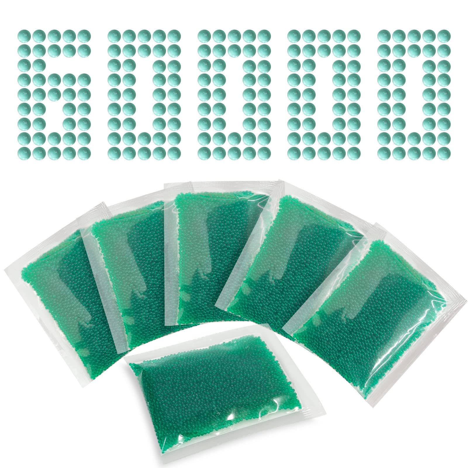 Eco-Friendly Water Beads Refill Ammo (7-8mm, 6 Pack of 10,000 Pieces) - Non-Toxic Water Bullets for Gel Blaster Guns | Perfect for Outdoor Games, Backyard Battles & Team Building Activities