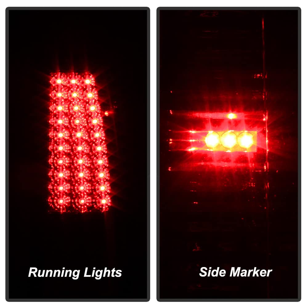 ACANII LED Tail Lights Brake Lamps Assembly Set for 1999-2006 GMC Sierra 1500/2500/3500 & 1999-2002 Chevy Silverado - Exotic Red V2 - Left+Right Pair - Enhanced Visibility & Style for Night Driving & Custom Truck Upgrades
