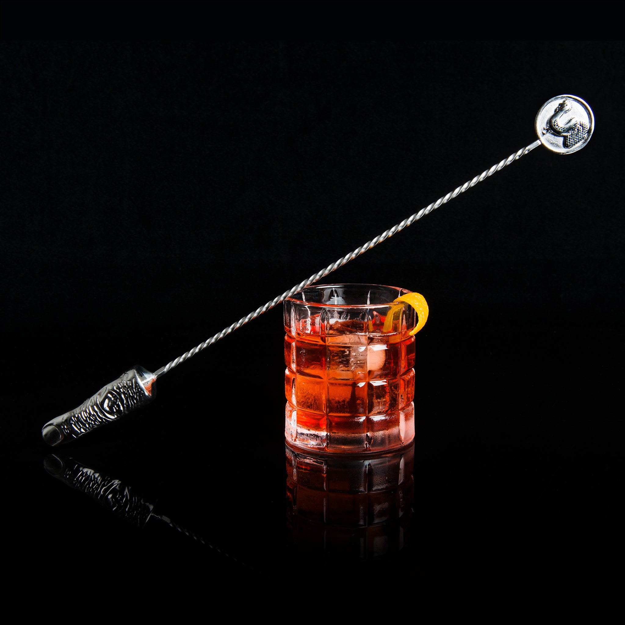 GAZ REGAN Negroni Cocktail Stainless Steel Finger Stirrer Bar Tool - 35cm Mixing Stick for Cocktails, Martinis, and Whiskey Drinks - Perfect for Home Bars and Professional Bartenders
