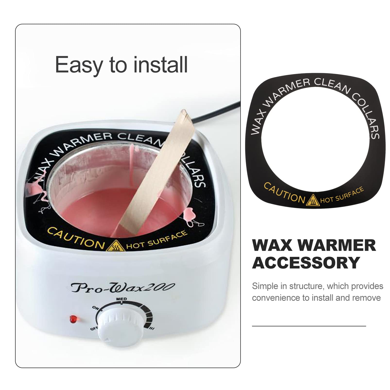 50Pcs Black Wax Warmer Clean Collars - Replacement Waxing Protection Rings for Universal Wax Machines - Perfect for Salon, Spa & Home Hair Removal Accessories