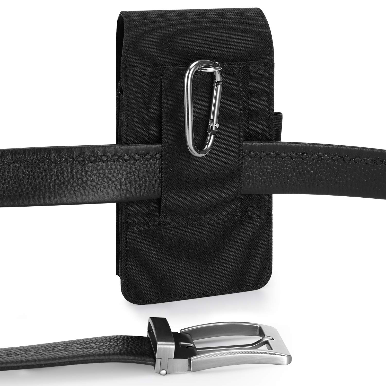 Durable Nylon Phone Pouch Holster Case with Belt Clip - Compatible with iPhone 16/15/14/13/12 Pro Max & Galaxy S24+/S23+/S22+/S21+/Note 20 Ultra 5G - Perfect for Outdoor Activities, Work & Travel