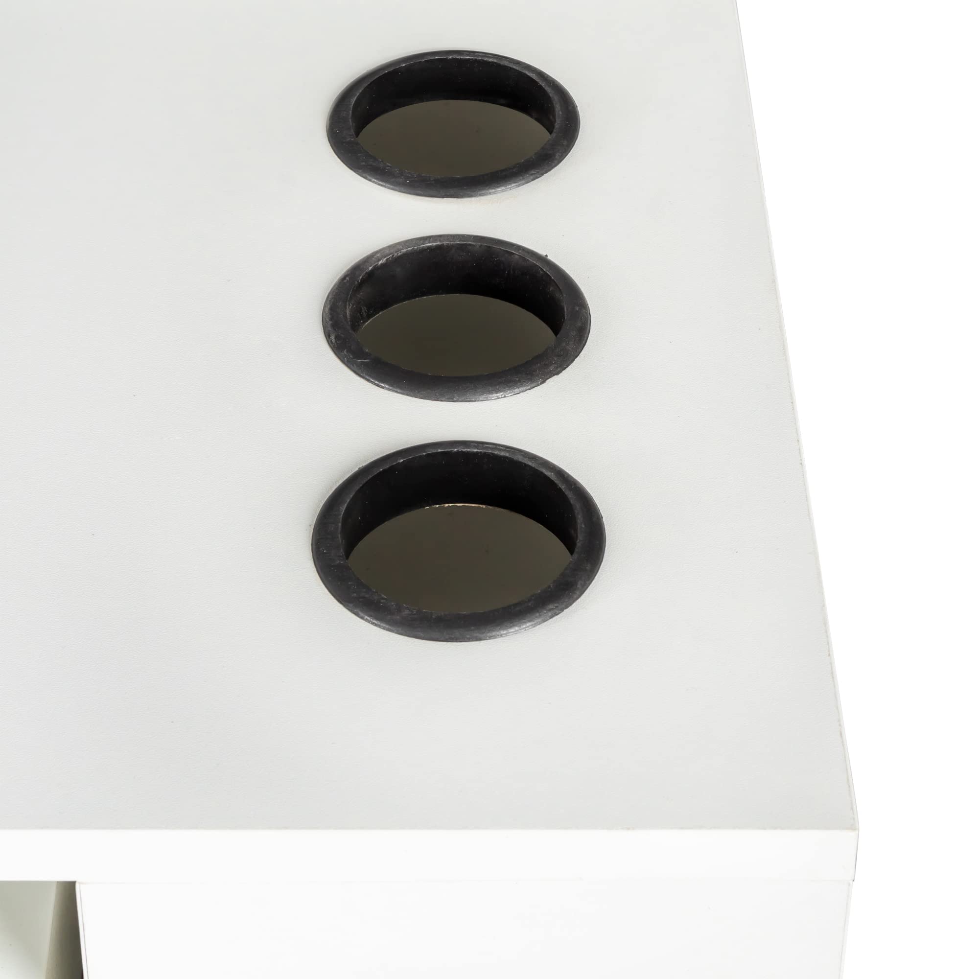 Wall Mount Salon Storage Organizer - 3 Compartments, 2 Drawers & 1 Bottom Cabinet for Hair Stylist Tools & Barber Equipment (White) | Perfect for Beauty Salons, Barber Shops & Home Styling Stations
