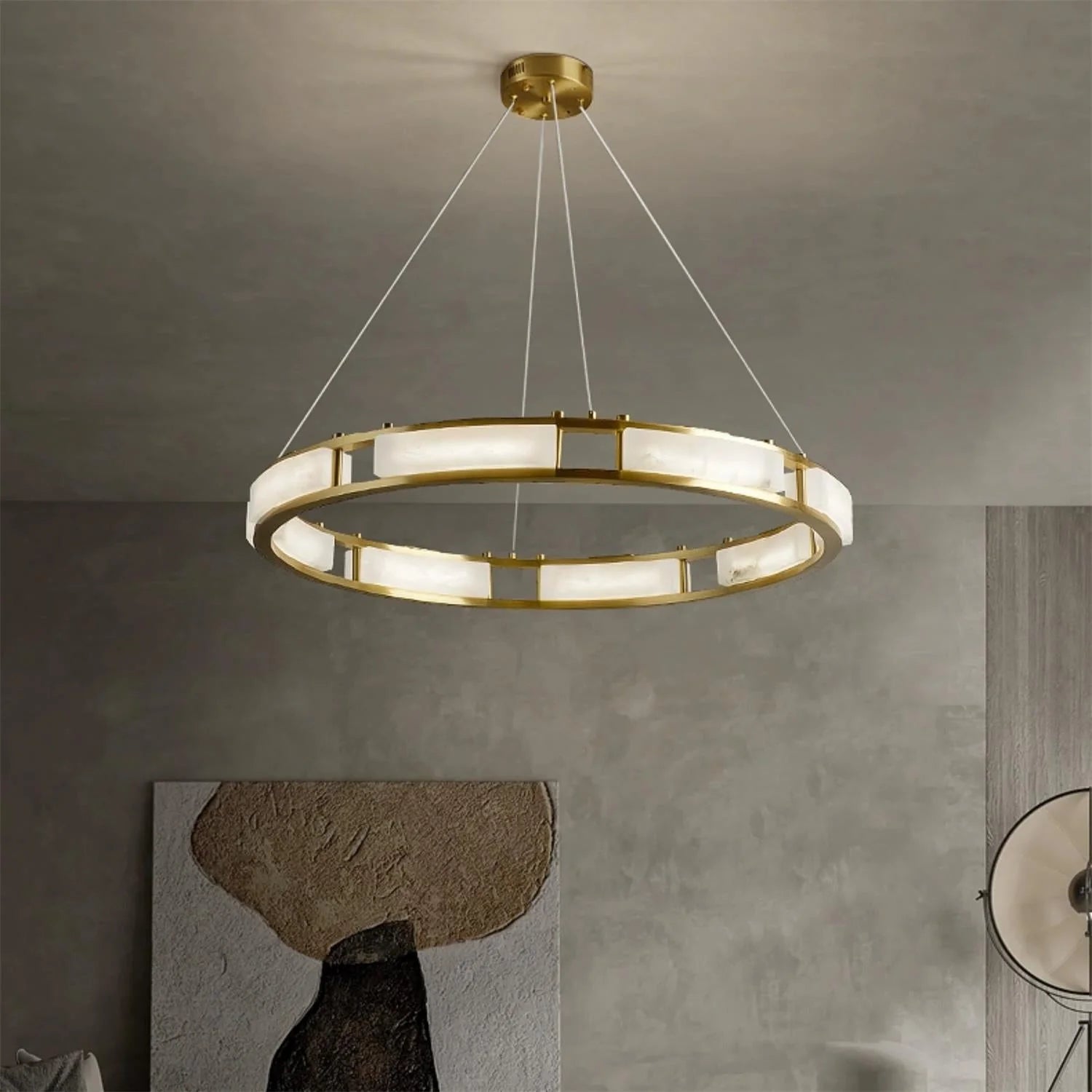 Elegant Qatar Alabaster Chandelier - Handcrafted Luxury Crystal Ceiling Light Fixture for Dining Room, Living Room & Bedroom Decor