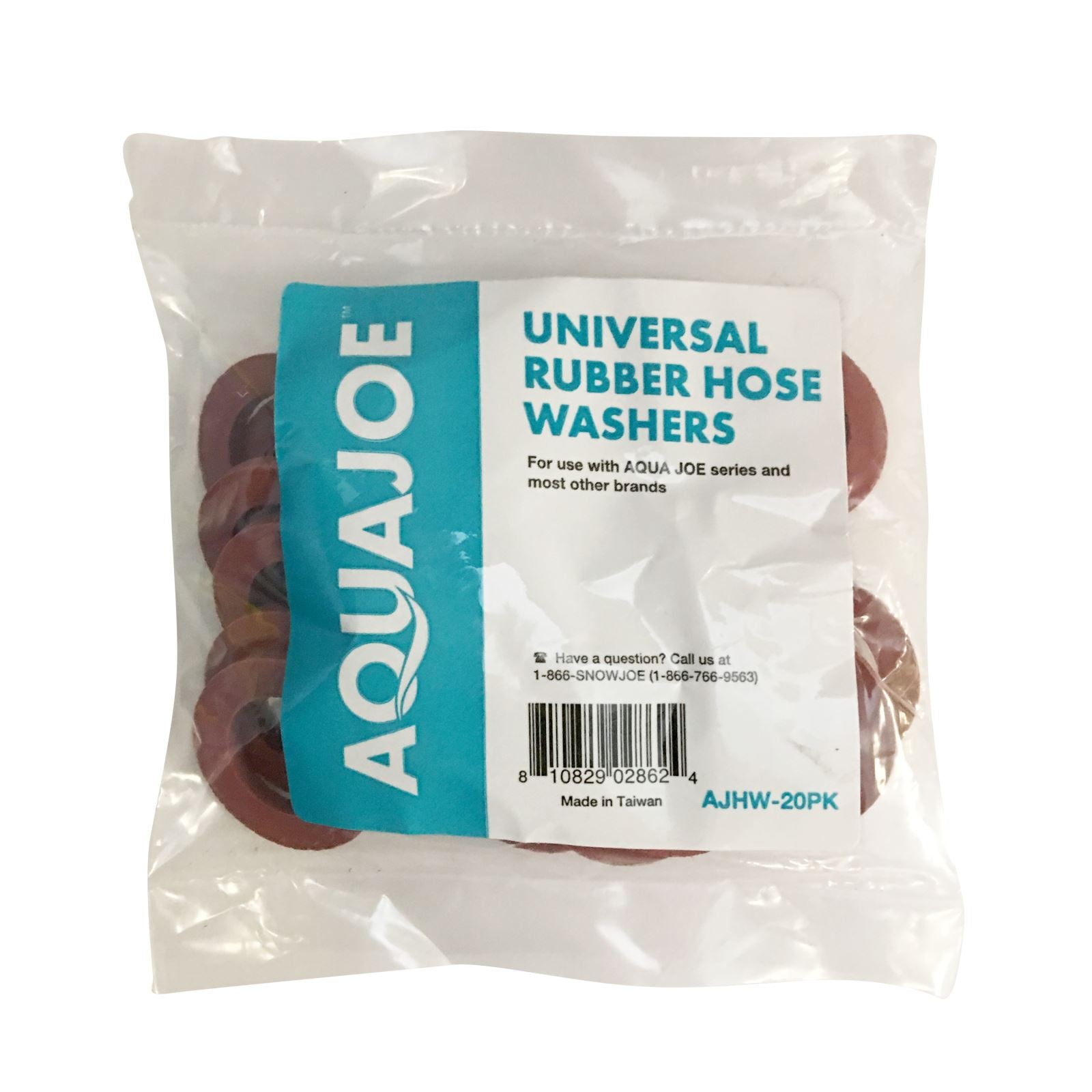 Aqua Joe AJHW 20PK Universal Rubber Hose Washers (20 Pack) - Durable Leak-Proof Seals for Garden Hoses, Sprinklers & Outdoor Faucets - Perfect for Watering, Washing & Irrigation Systems