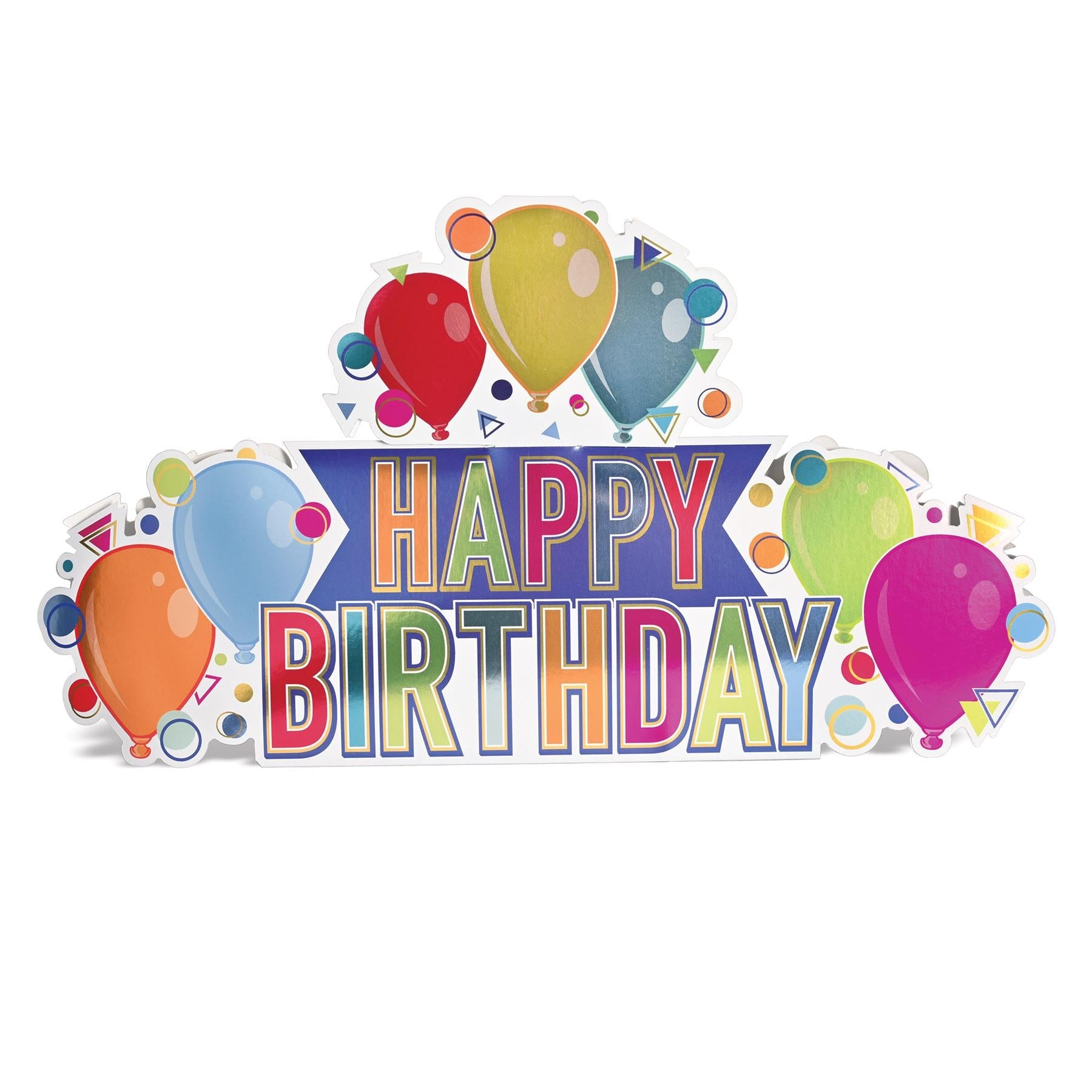 12 Pack Beistle 3D Foil Happy Birthday Party Centerpieces - Perfect for Birthday Decorations, Baby Showers & Anniversary Celebrations