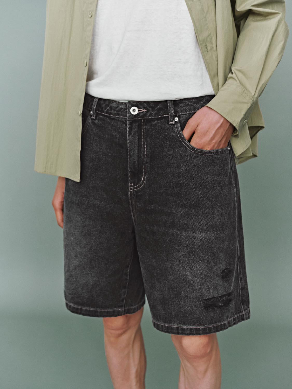 Stylish Women's High Waist Denim Shorts - UMM850048 | Trendy Distressed Denim Cutoffs for Summer Outfits & Casual Wear