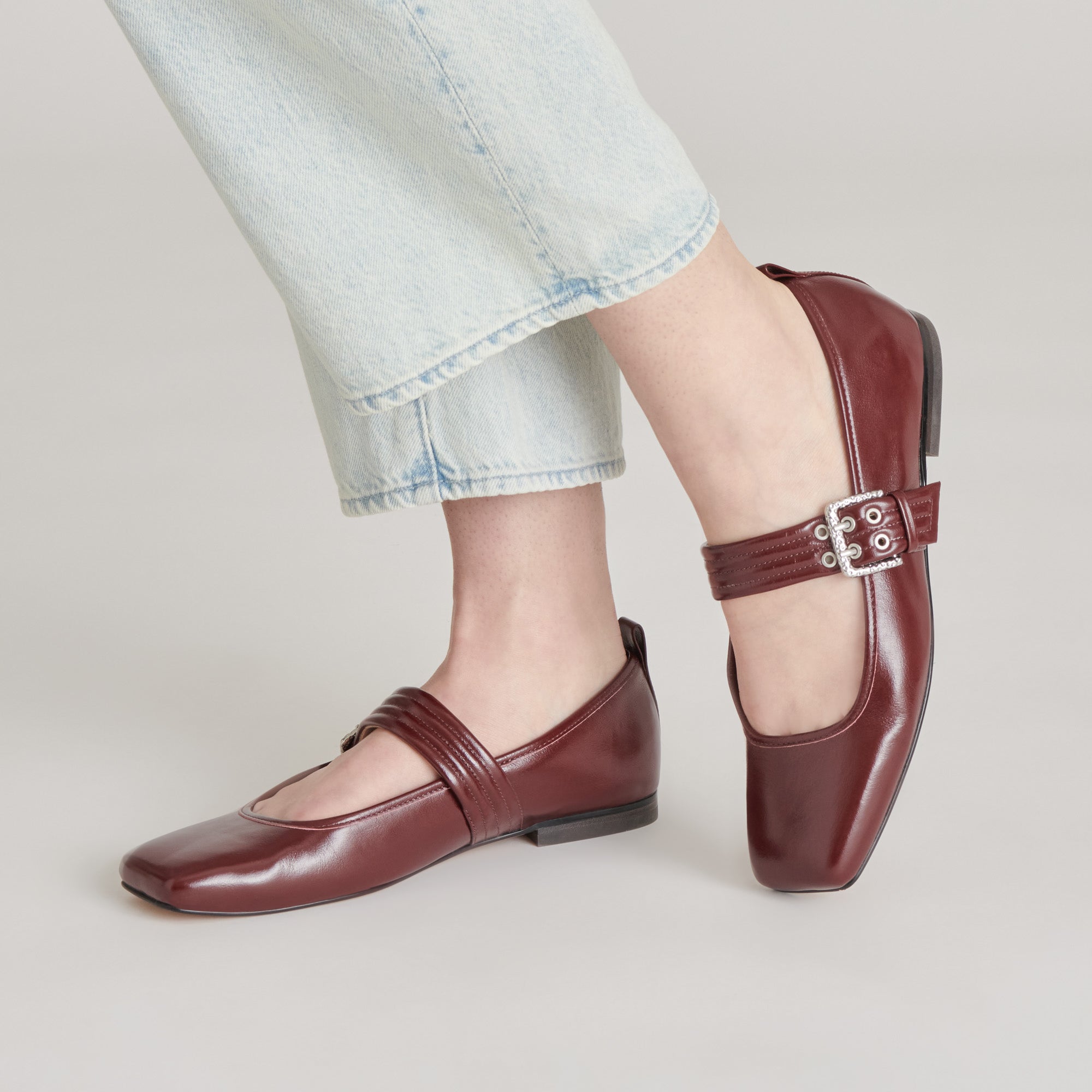 Arora Women's Ballet Flats - Burgundy Crinkle Patent Leather Slip-On Shoes for Comfort & Style | Perfect for Work, Office, Casual Wear & Daily Walking