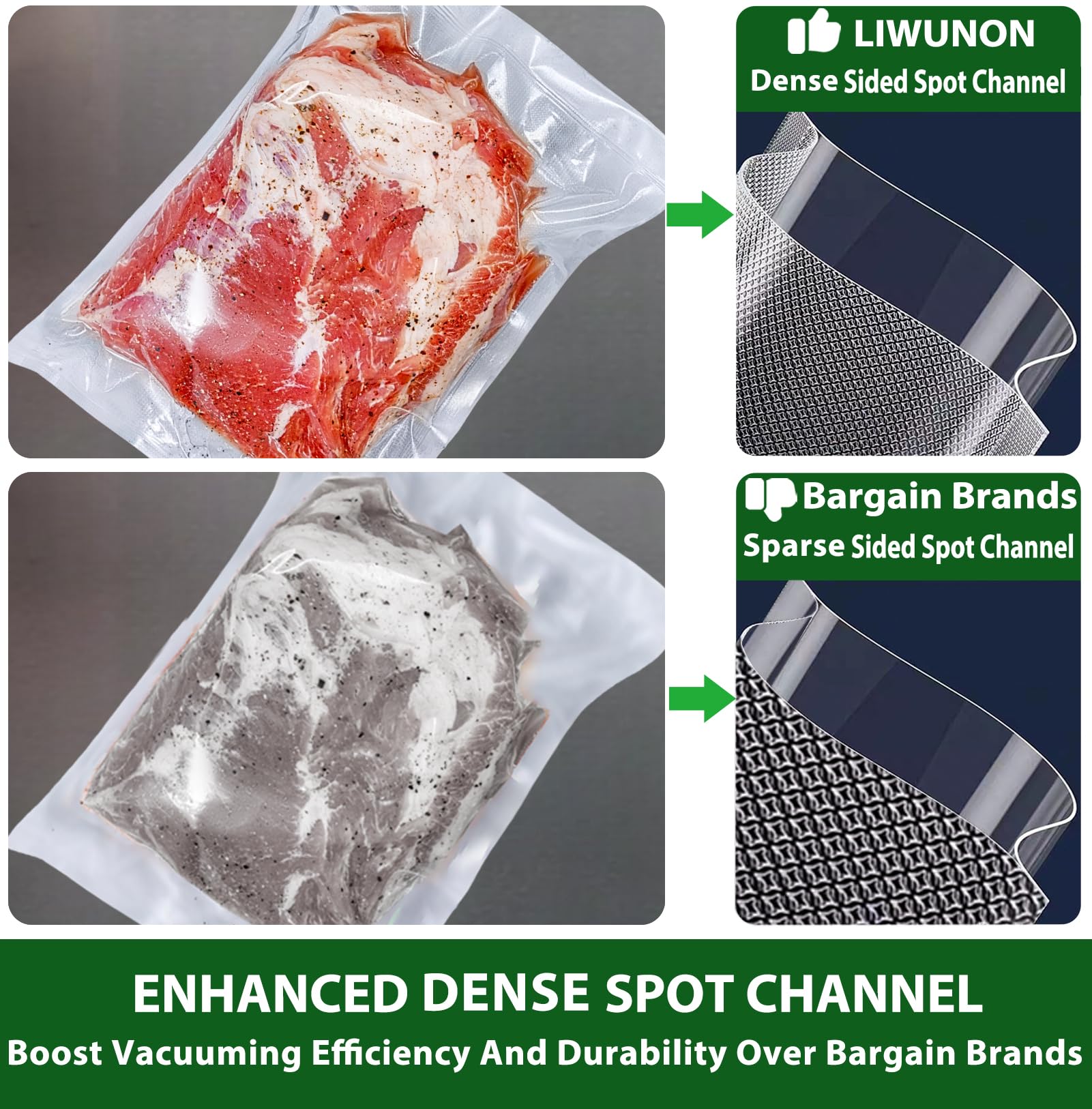 LIWUNON 6 Pack Commercial Grade Vacuum Sealer Bags Rolls - 11