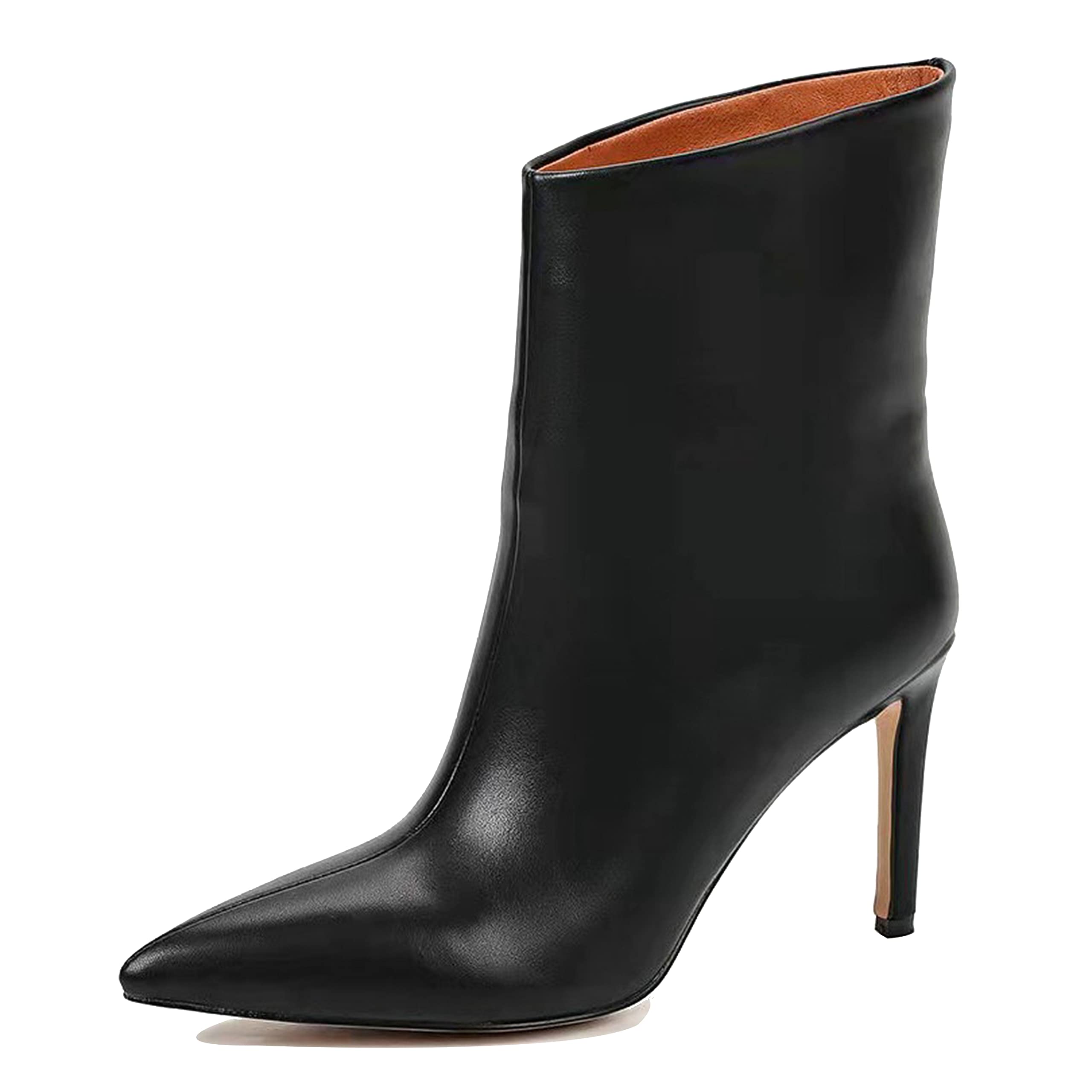 SeiteHuud Women's Black Slip On Ankle Boots - Fashion Wide Calf Winter Boots for Comfort & Style | Perfect for Office, Casual Outfits & Cold Weather