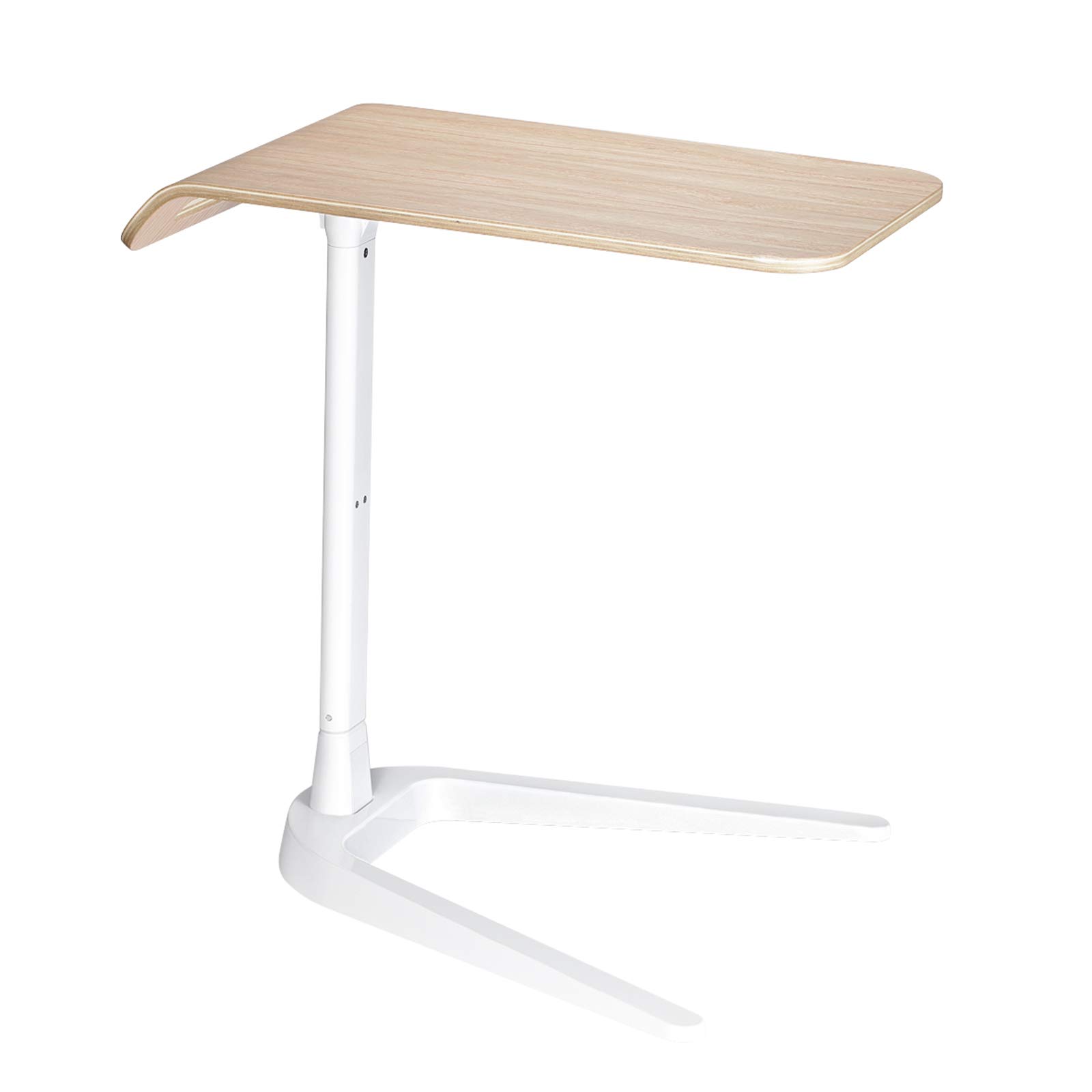 Adjustable Height C-Shaped Sofa Side Table - Folding Laptop Desk & Overbed Snack Table for Living Room, Bedroom, Small Spaces - Perfect for Work, Dining & Relaxing on Couch or Bed - White