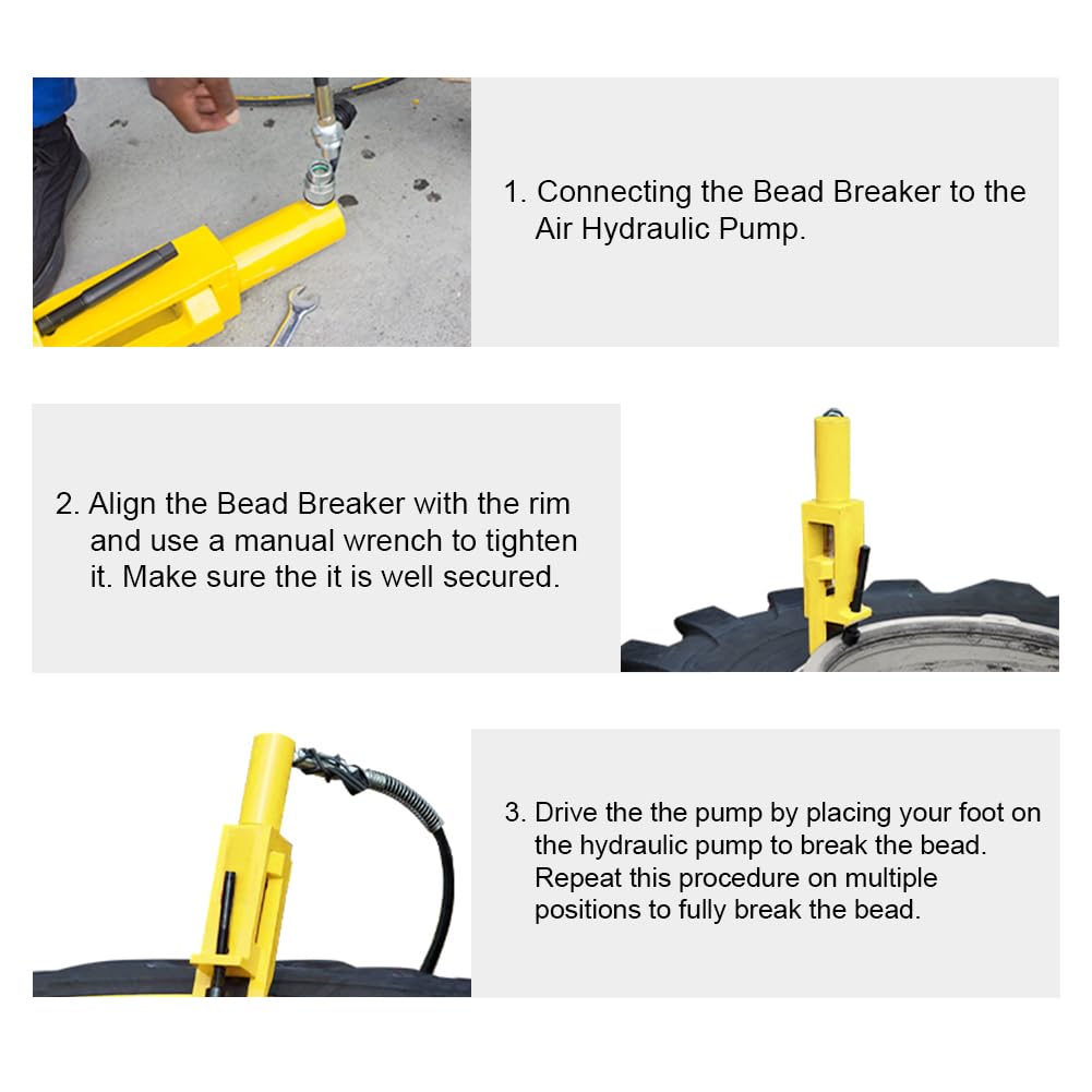 10000 PSI Hydraulic Bead Breaker for 5-Piece Wheels - Heavy Duty Tire Bead Breaker Tool with Bead Loosening Pockets | Perfect for Auto Shops, Tire Repair & Off-Road Vehicle Maintenance