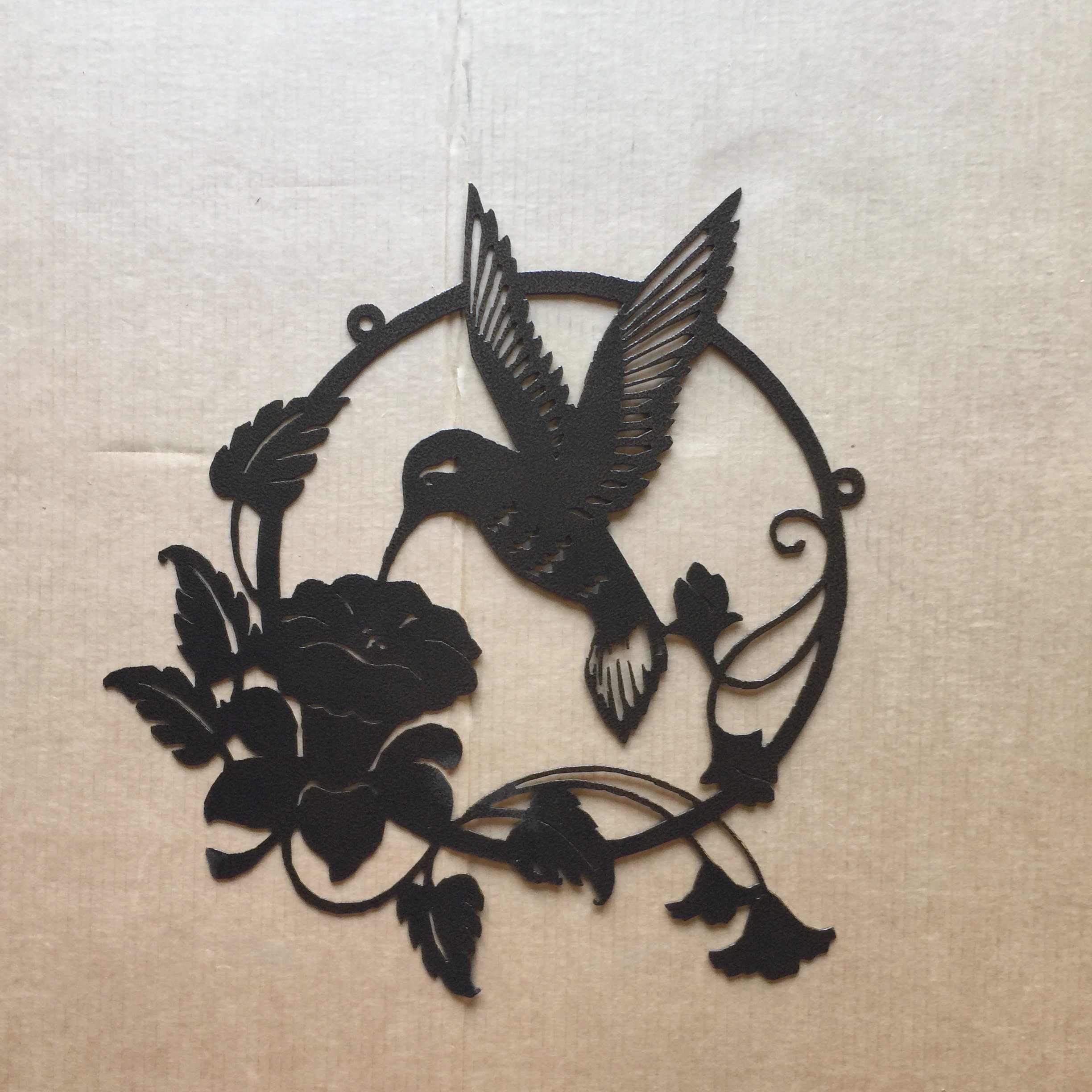 Large Hummingbird Flower Metal Wall Art - Handcrafted Outdoor Garden Decor for Patio, Backyard, and Home Decoration
