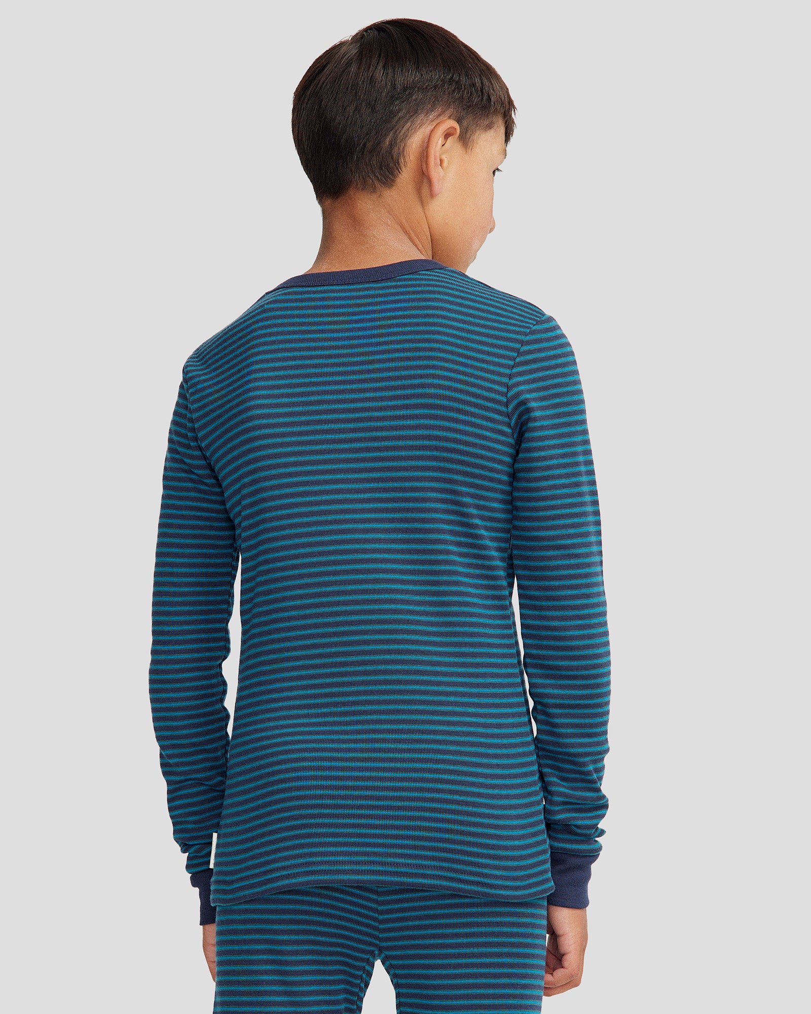KMDCore Kids' Long Sleeve Top - Dark Eddy/Navy Stripe | Comfortable & Stylish Children's Shirt for School, Play & Everyday Wear