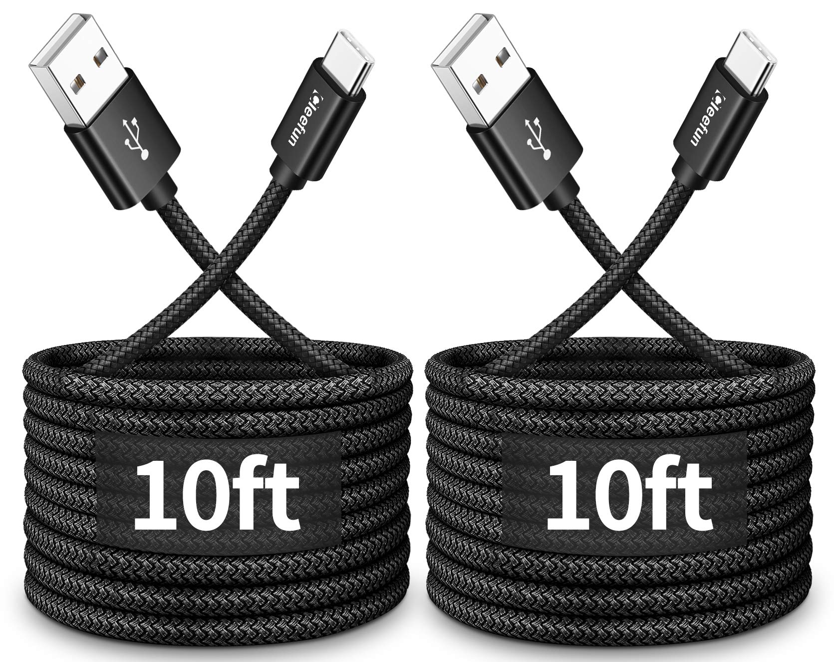 CLEEFUN 10ft USB C to USB A Fast Charging Cable - 3A High Speed Charger Cord for iPhone 15/16 Pro Max, Samsung Galaxy S24/S23/S22/S21 Ultra, PS5/Xbox Series X/S Controller - Perfect for Gaming, Travel & Home Charging