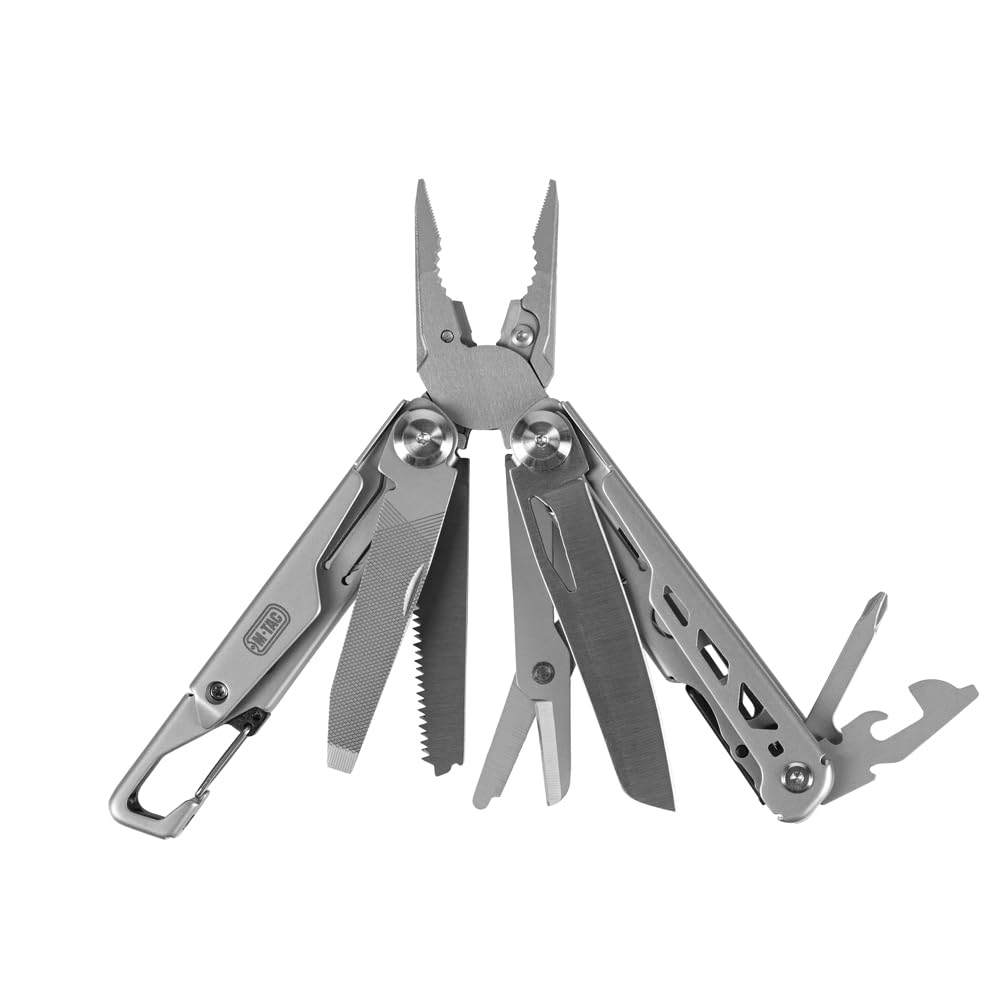 M-Tac 11-in-1 Multitool Pliers - Stainless Steel Utility Screwdriver Multi Tool with Nylon Belt Sheath for EDC, Outdoor Camping, Fishing, Survival & Hiking (Silver #3) - Perfect for Everyday Carry, Emergency Repairs & Outdoor Adventures