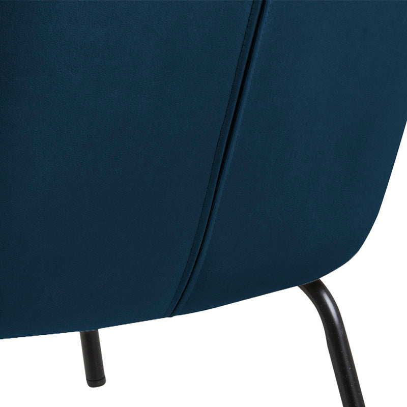 MONROE Lounge Chair - Navy Blue Mid-Century Modern Accent Chair for Living Room, Bedroom, or Office - Comfortable Upholstered Armchair with Solid Wood Legs