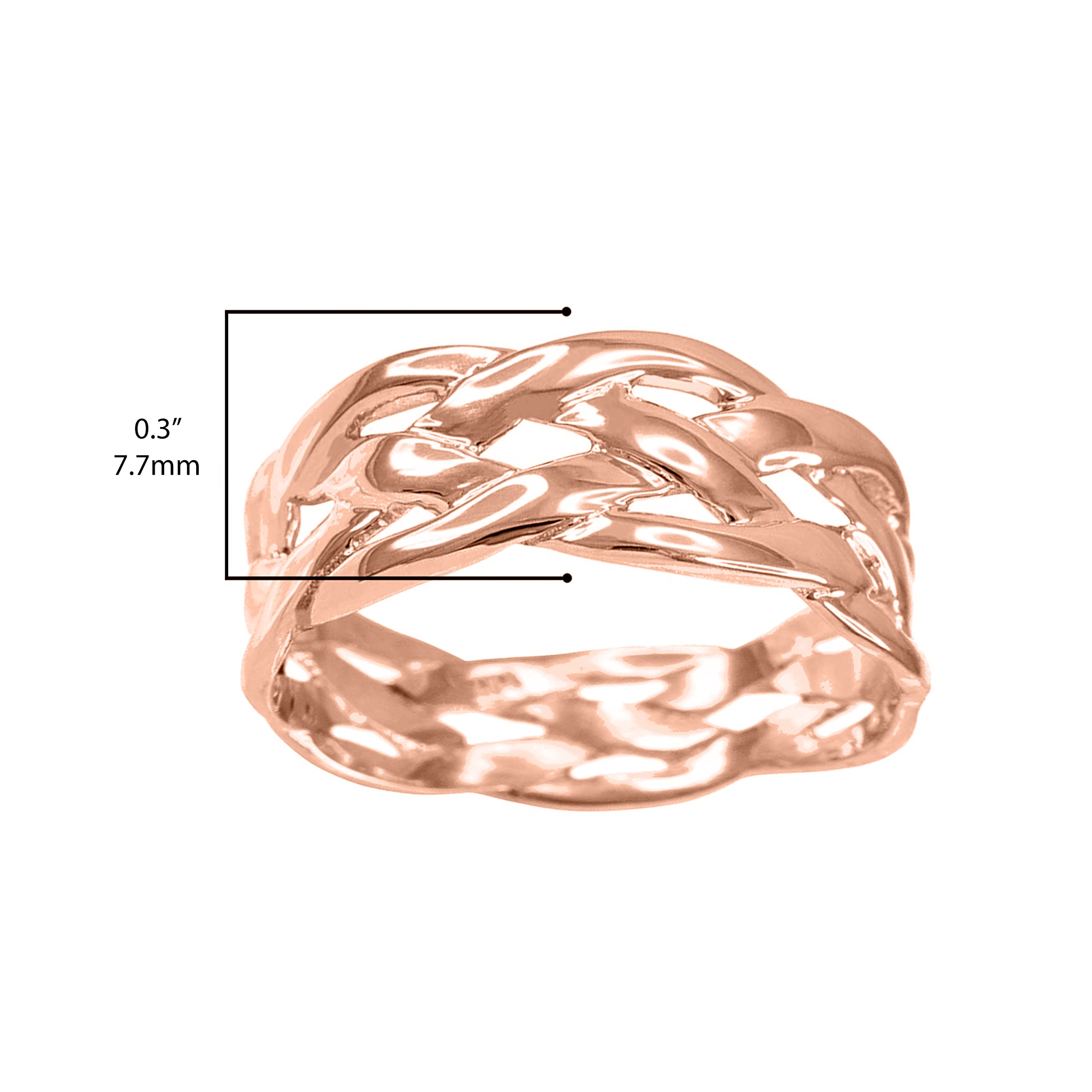 14K Rose Gold Celtic Woven Braid Wedding Band Ring for Women - Elegant Irish Knot Design, Durable Comfort Fit Jewelry for Engagement, Anniversary & Bridal Gifts