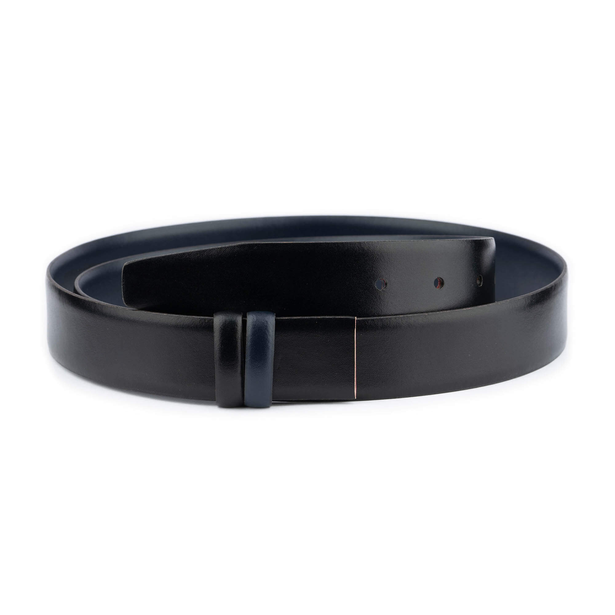 Men's Reversible Leather Belt Strap - Blue & Black Genuine Leather Replacement Belt for Ferragamo Buckles | Perfect for Business, Casual & Formal Wear