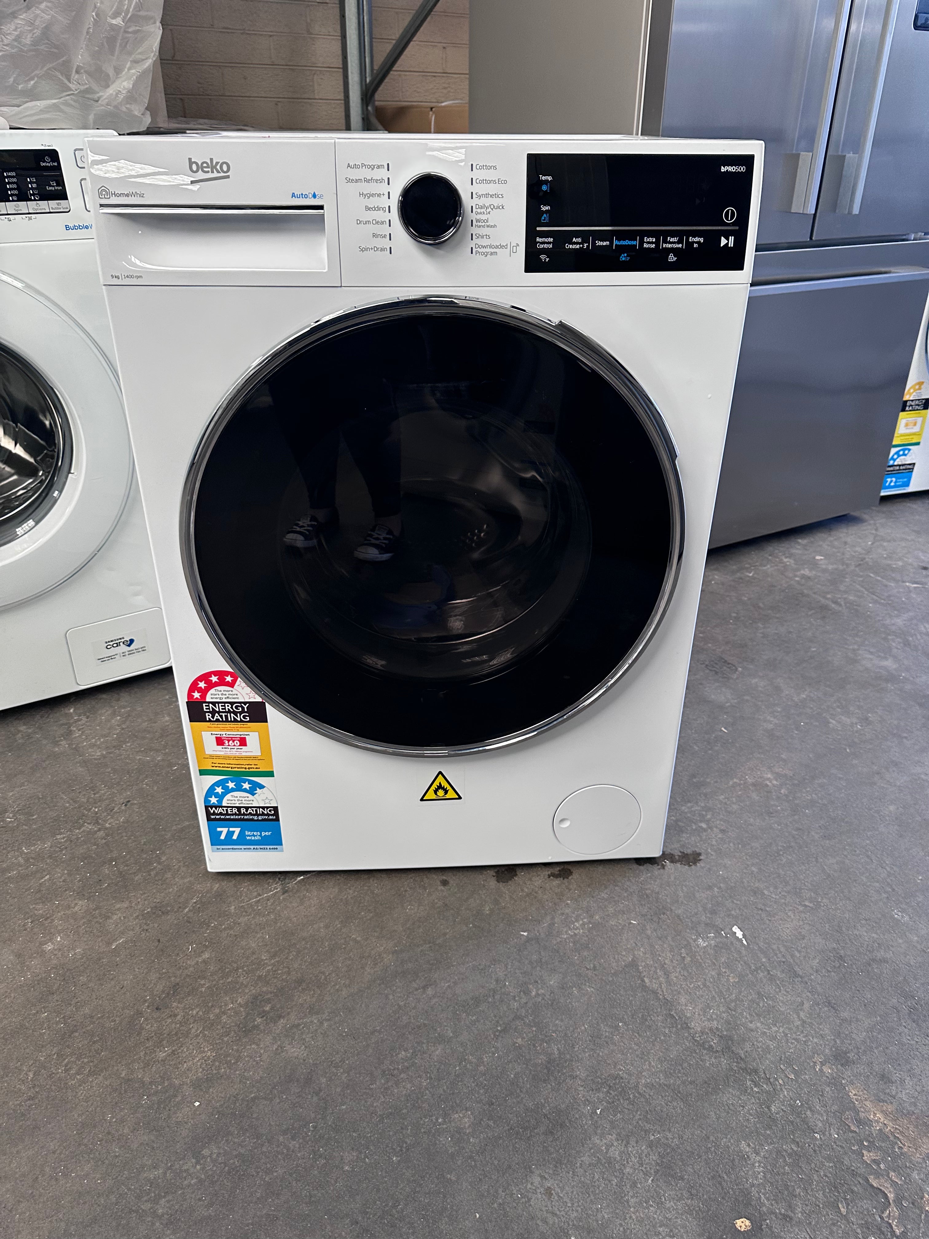 Beko BFLB902ADW 9kg Auto Dose Front Load Washing Machine - Energy Efficient, Quiet Operation - Perfect for Apartments & Small Homes (Factory Second)