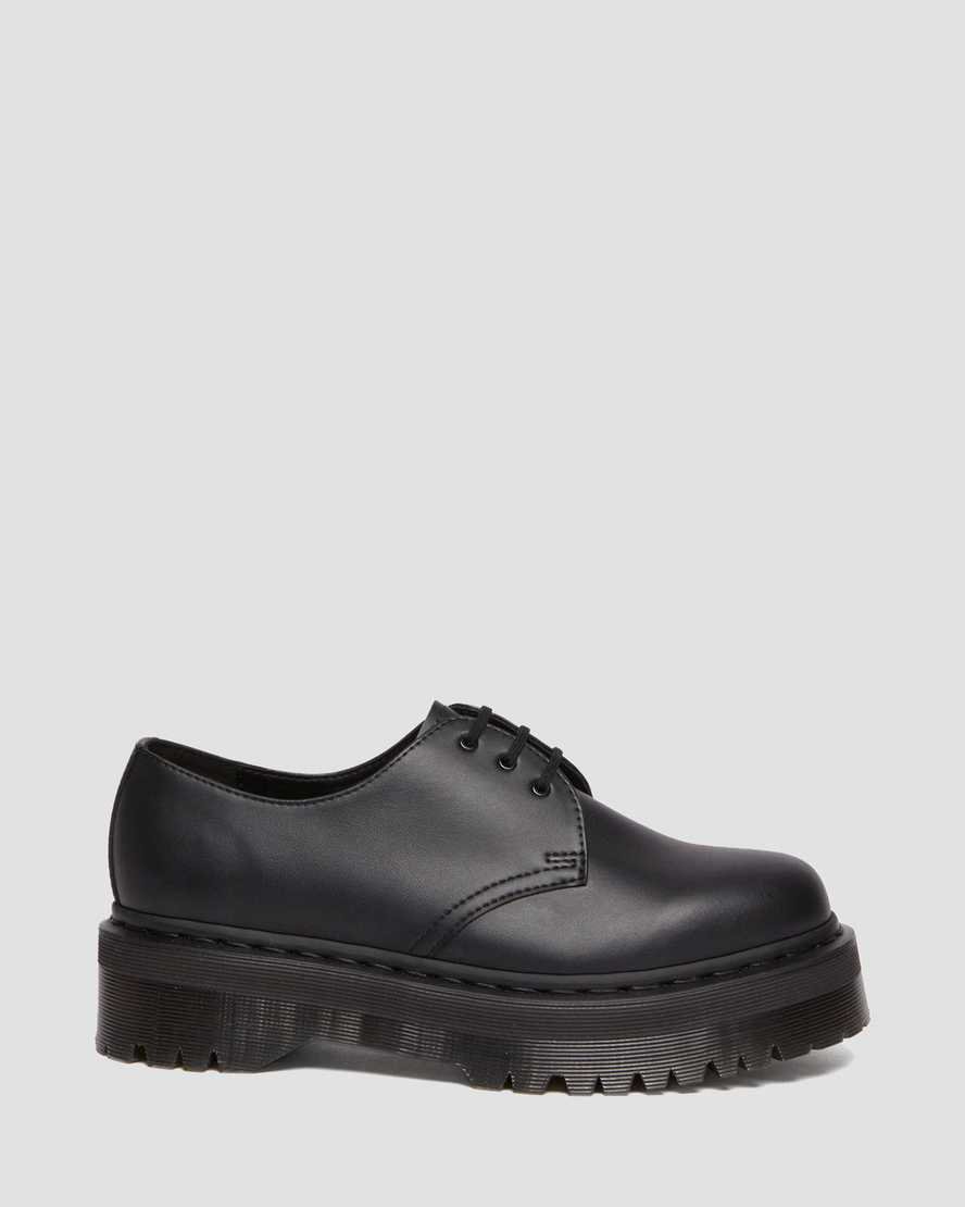 Dr. Martens Vegan 1461 Quad Mono Shoes - Stylish & Comfortable Vegan Leather Shoes for Men & Women - Perfect for Casual Wear, Work & Everyday Outfits