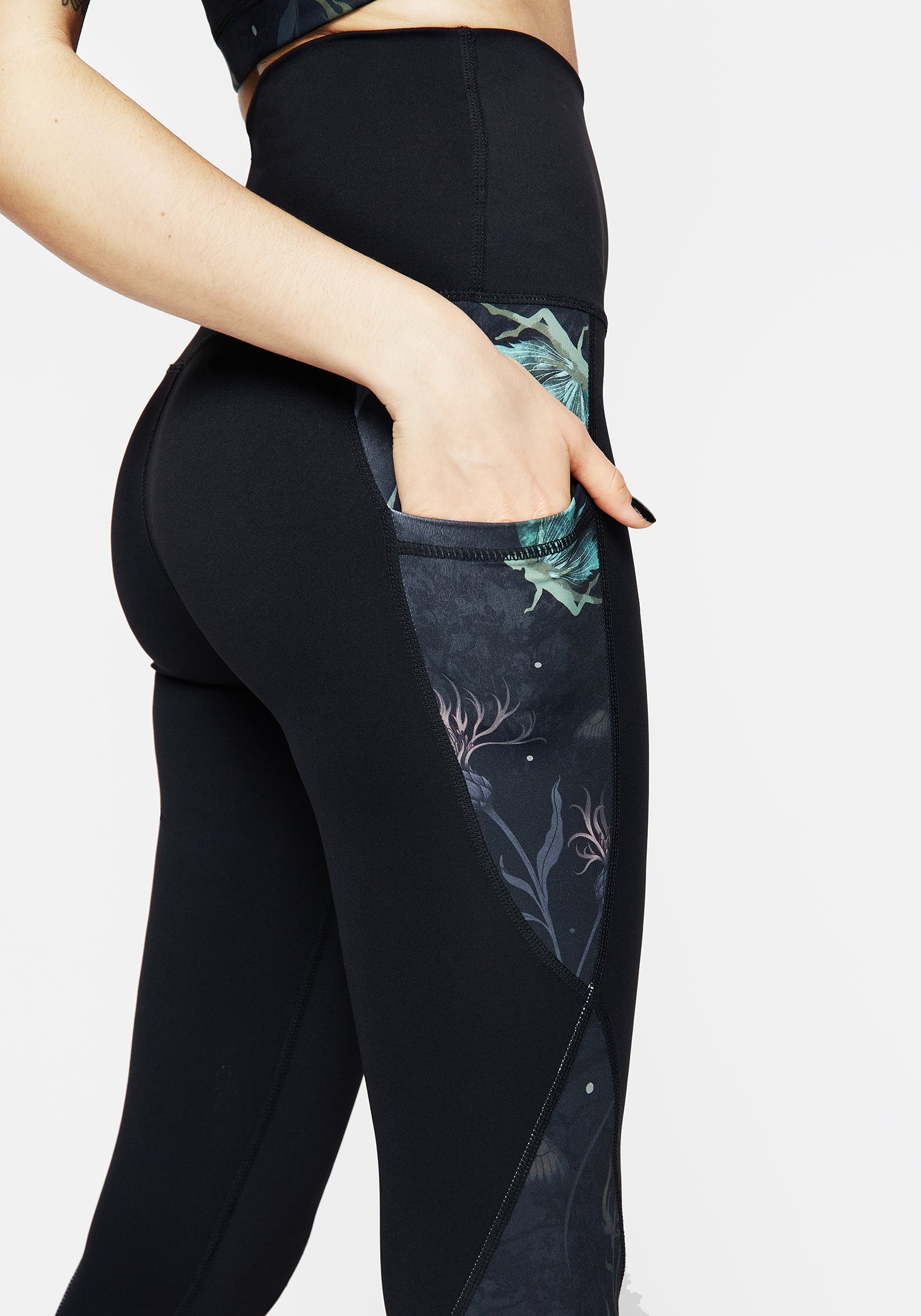 Rosanella Floral Fairy Print High Waist Yoga Pants - Women's Athletic Leggings for Workout, Running & Gym - Soft Stretchy Comfortable Tights for Yoga, Pilates & Lounge Wear