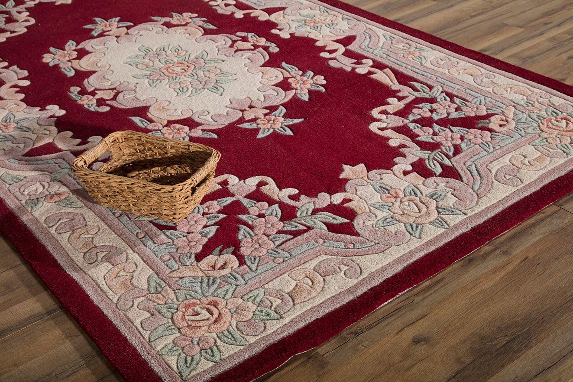 Rugs America RA21825 6x9 Feet Burgundy Area Rug - Soft & Durable Living Room Rug for Bedroom, Dining Room, and Home Decor