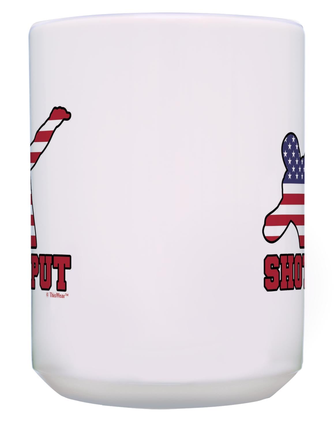 ThisWear USA Summer Sporting Events Gifts - 15oz Ceramic Coffee Mug with Handle for Shot Put Athletes & Sports Fans | Perfect for Track Meets, Training Sessions & Office Use