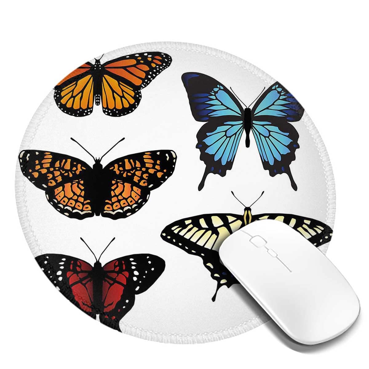 Custom Non-Slip Rubber Round Gaming Mouse Pad - 7.9×7.9×0.12 Inches, Monarch Lady Design - Perfect for Office, Home & PC Gaming Setup