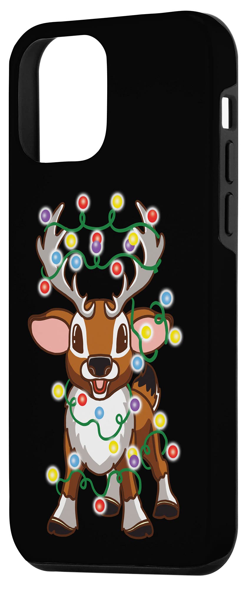 iPhone 12 Mini Christmas Case - Cute Reindeer & Santa Design with Festive Lights | Perfect Holiday Gift & Winter Protection for Your Phone