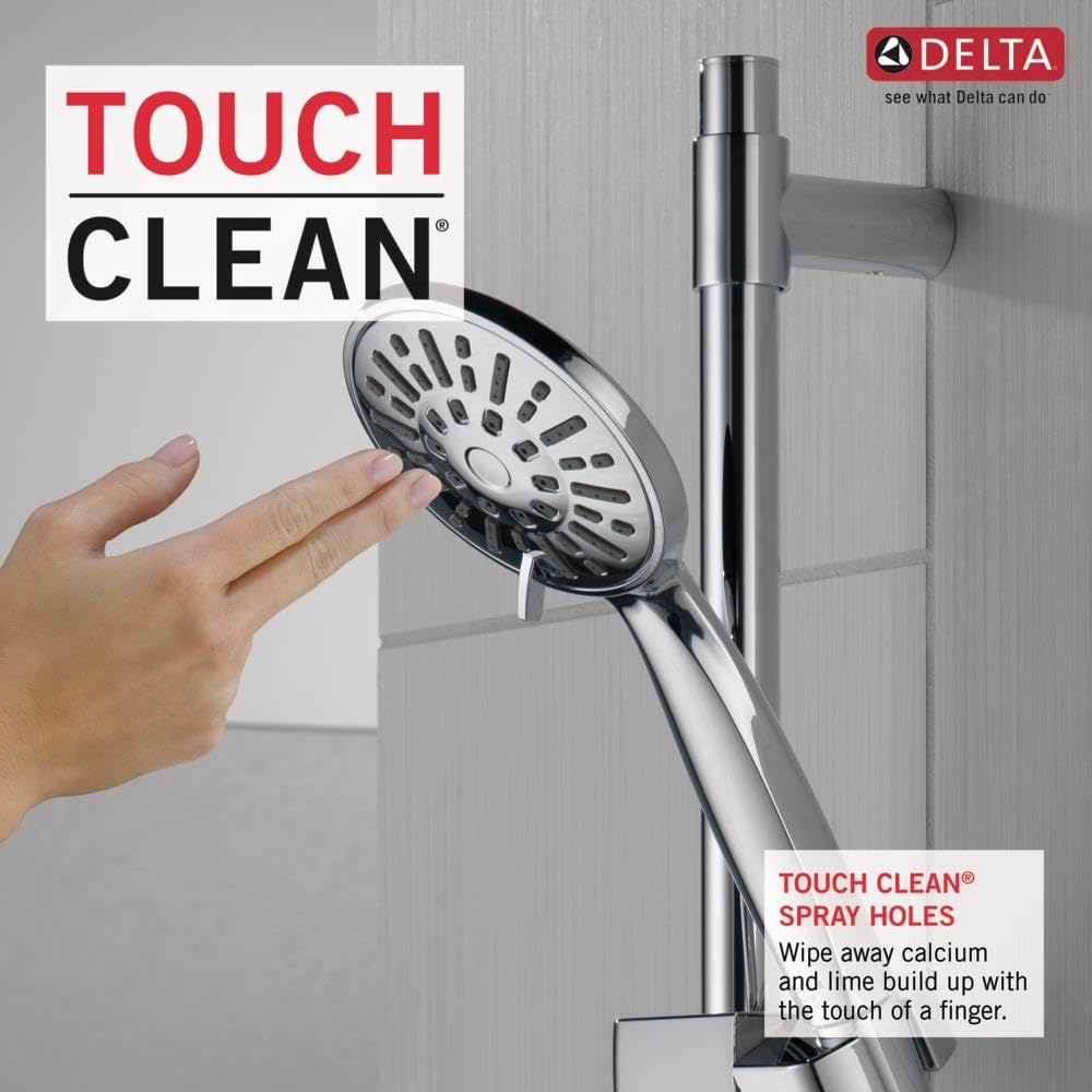 Delta 51361 Chrome Slide Bar Handheld Shower Head with Hose - Adjustable Detachable Shower System for Bathroom, Spa & Relaxation