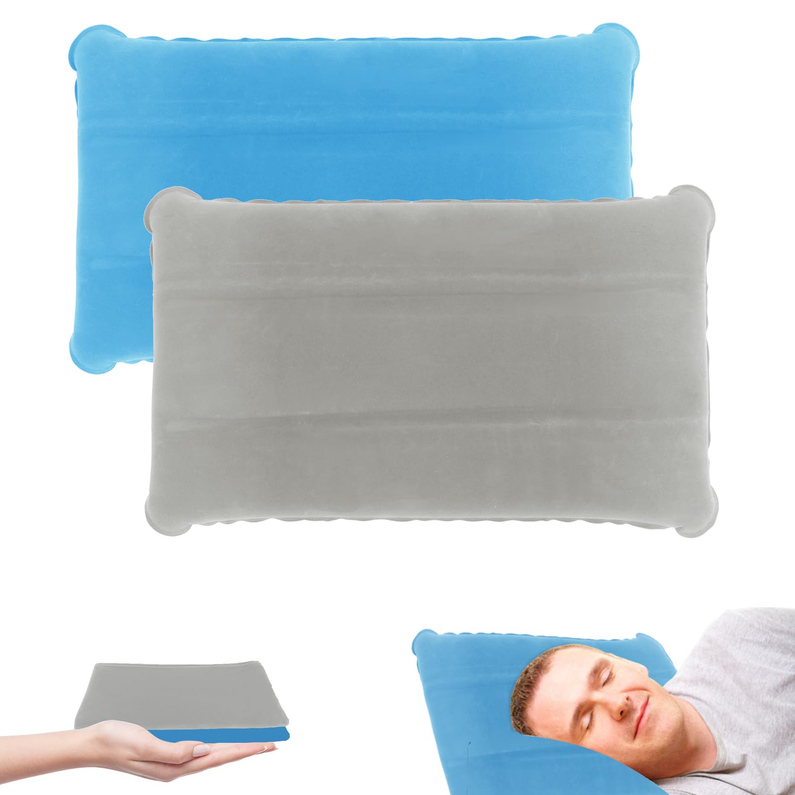 Ultralight Inflatable Camping Pillow 2 Pack - for Backpacking, Travel & Home Use