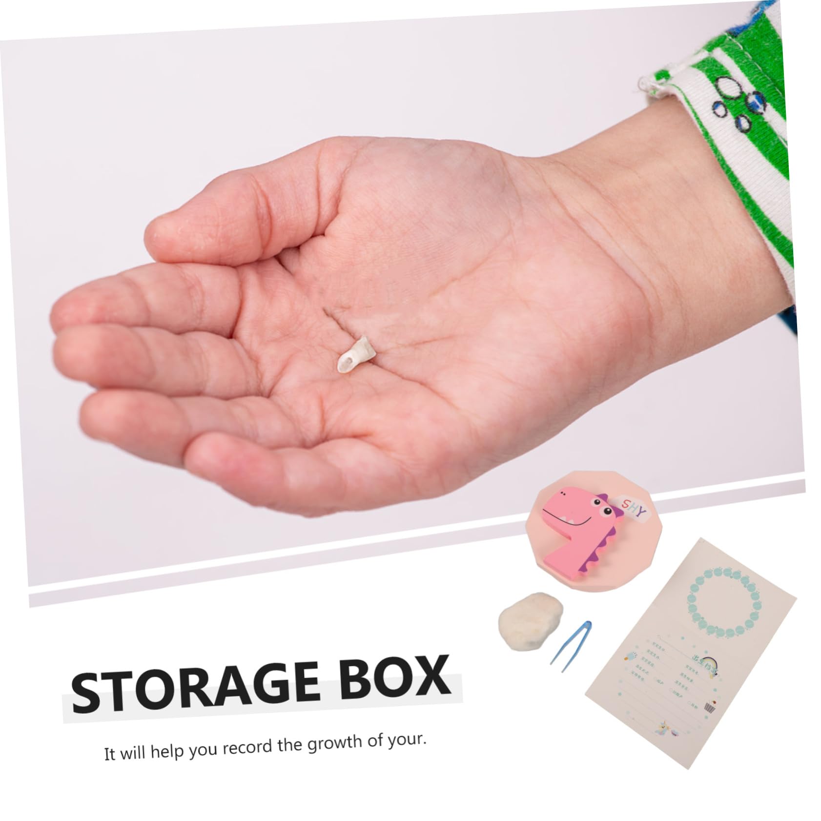 Dinosaur Tooth Keepsake Box - Wooden Baby Tooth Storage for Boys & Girls - First Tooth Fairy Gift Box - Perfect for Baby Showers, Birthdays & Keepsake Memories