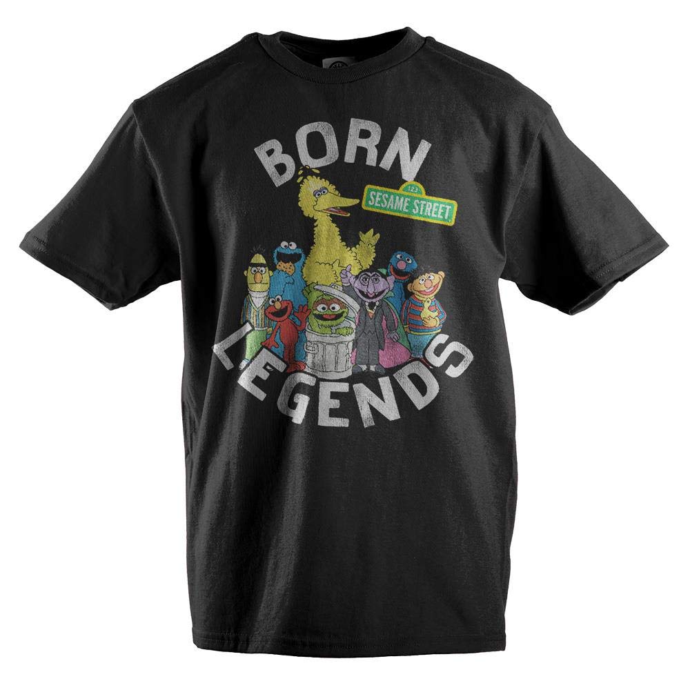 Sesame Street Big Bird Graphic T-Shirt for Boys - Soft Cotton Youth Black Tee - Fun Casual Wear for Kids, School, and Playdates