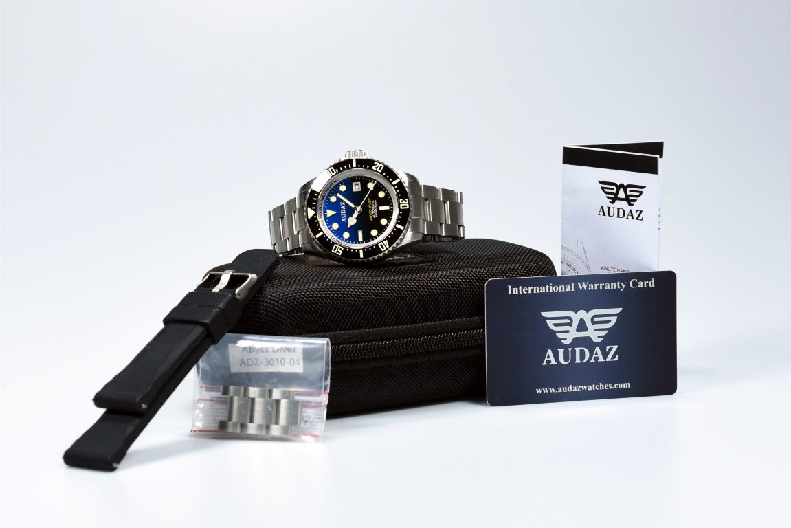 Pre-Owned Audaz Abyss Diver ADZ 3010-04 Men's Luxury Dive Watch - Waterproof Chronograph for Scuba Diving & Professional Use