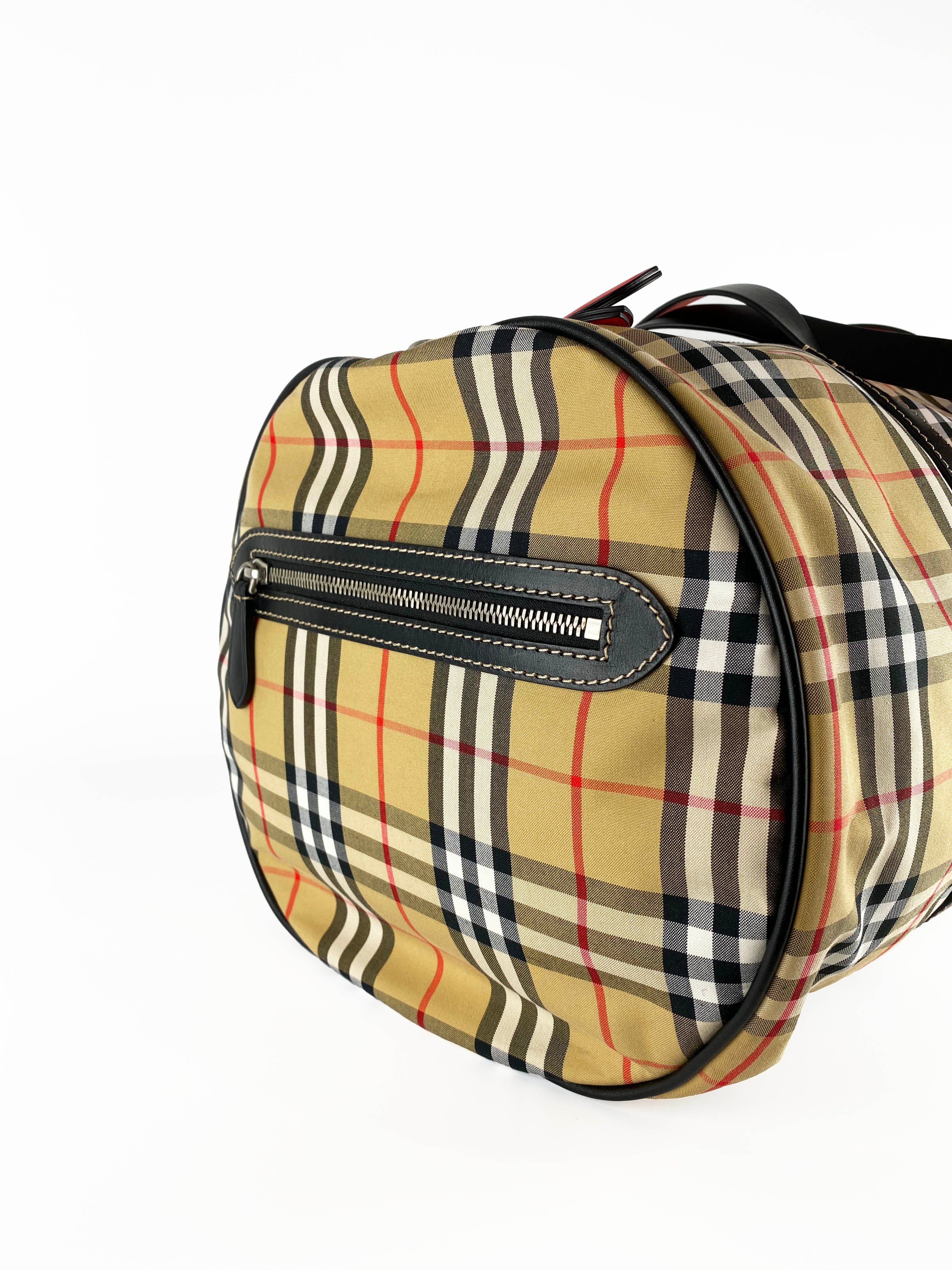 Burberry Kennedy Barrel Holdall Bag - Luxury Leather Tote for Women | Perfect for Travel, Work & Everyday Use