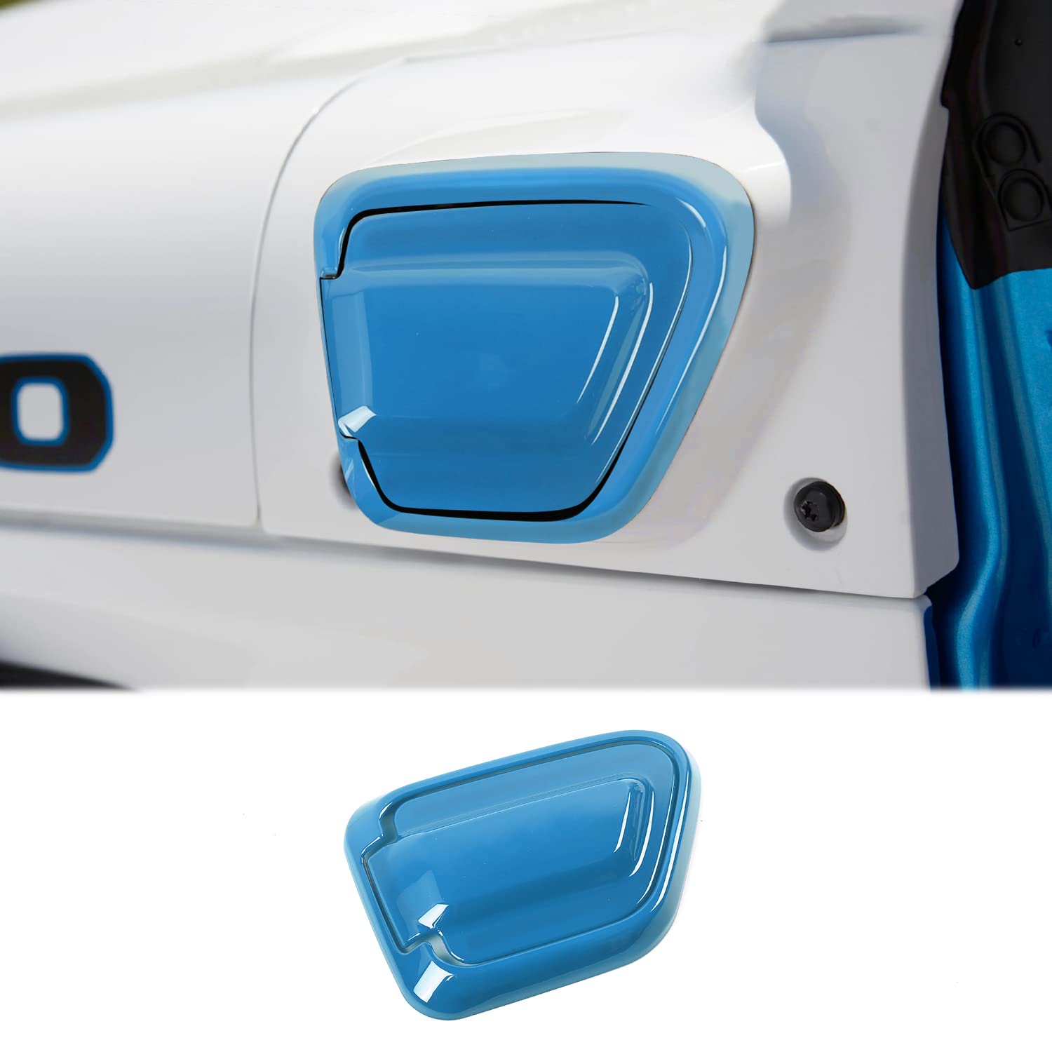 JWWY Charging Port Cover for 2021-2024 Jeep Wrangler JL/JLU/4Xe - Light Blue Exterior Accessory | Waterproof Dust Protection for Off-Road Adventures & Daily Driving