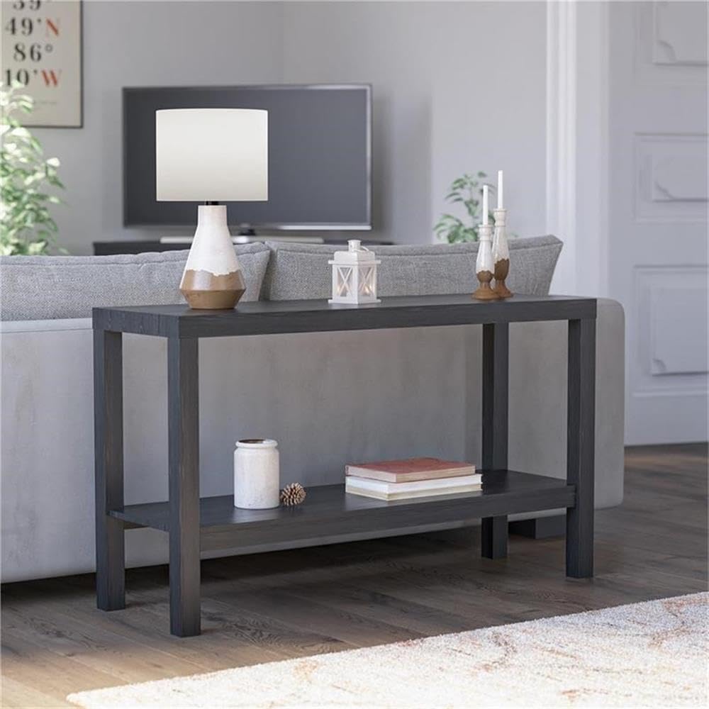 Ameriwood Home Ira Console Table - True Black Oak Finish, Entryway Sofa Table, Hallway Accent Furniture for Living Room & Bedroom Decor