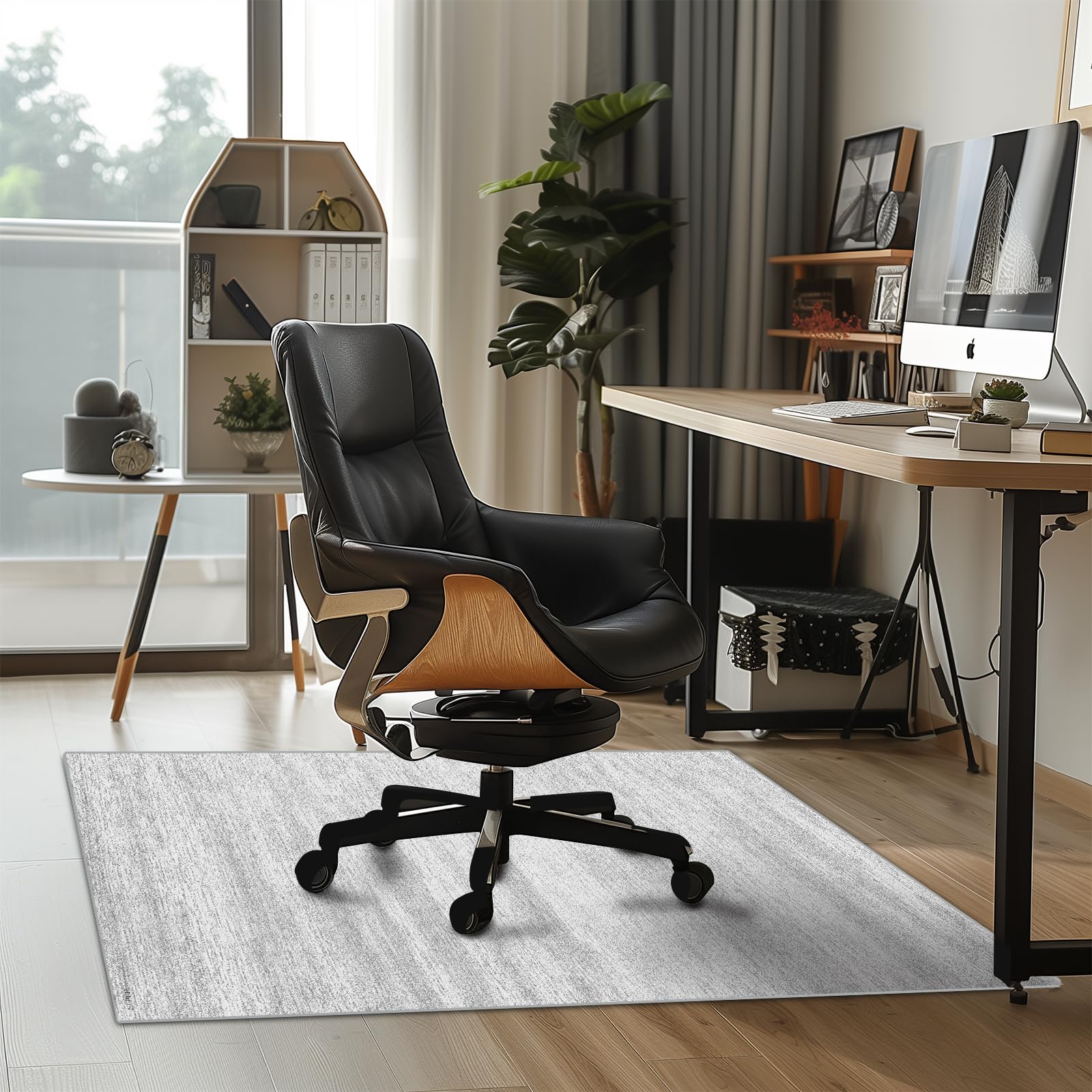 Premium Non-Slip Office Chair Mat for Hardwood Floors - Thick Protective Desk Chair Mat for Hardwood & Low-Pile Carpets - Easy Clean Computer Floor Protector for Rolling Chairs - Perfect for Home Office, Gaming & Workspace Use