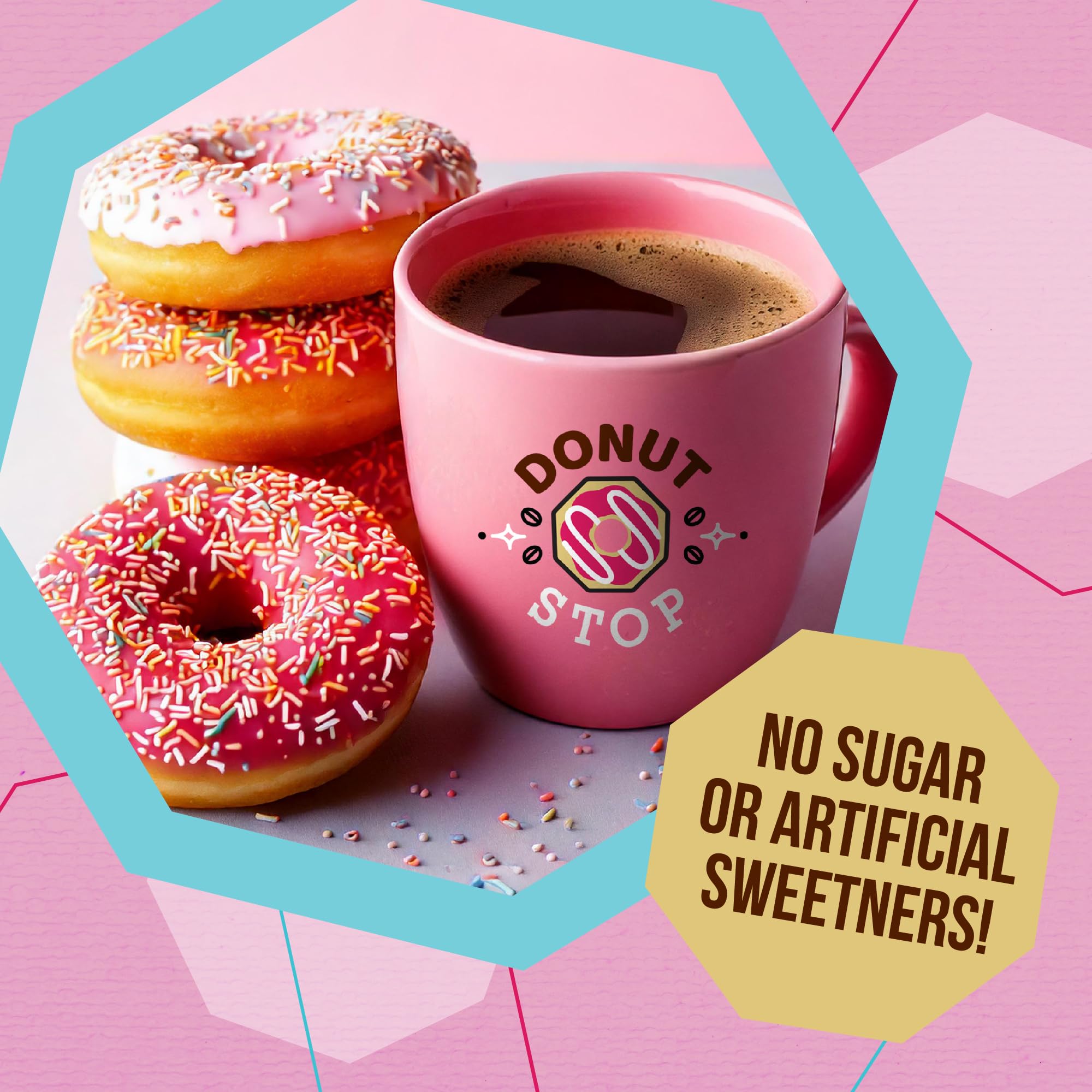Donut Stop Flavored Coffee Pods - 40 Count K-Cup Compatible with Keurig 2.0 Brewers | Old Fashioned Donut Flavor Coffee for Breakfast, Office & Home Use