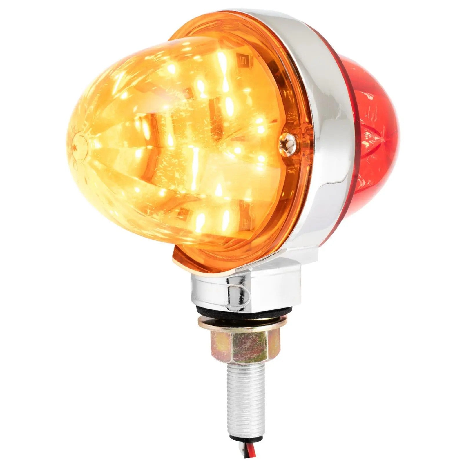 Amber & Red Double Face Classic WM Pedestal Light - Vintage Outdoor Wall Sconce for Porch, Garden, and Patio Lighting