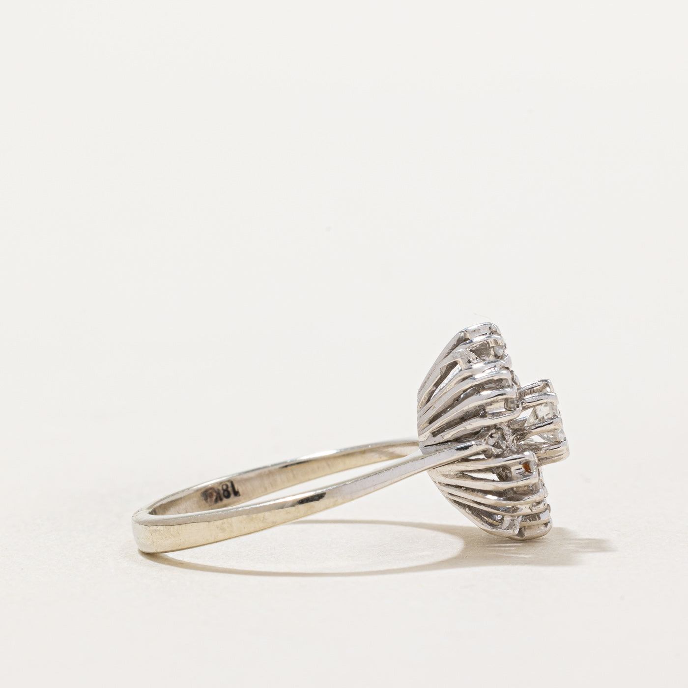 0.41ctw Diamond Flower Ring - Size 5.75 | Elegant Floral Engagement Ring for Women | Perfect for Weddings, Anniversaries & Romantic Gifts
